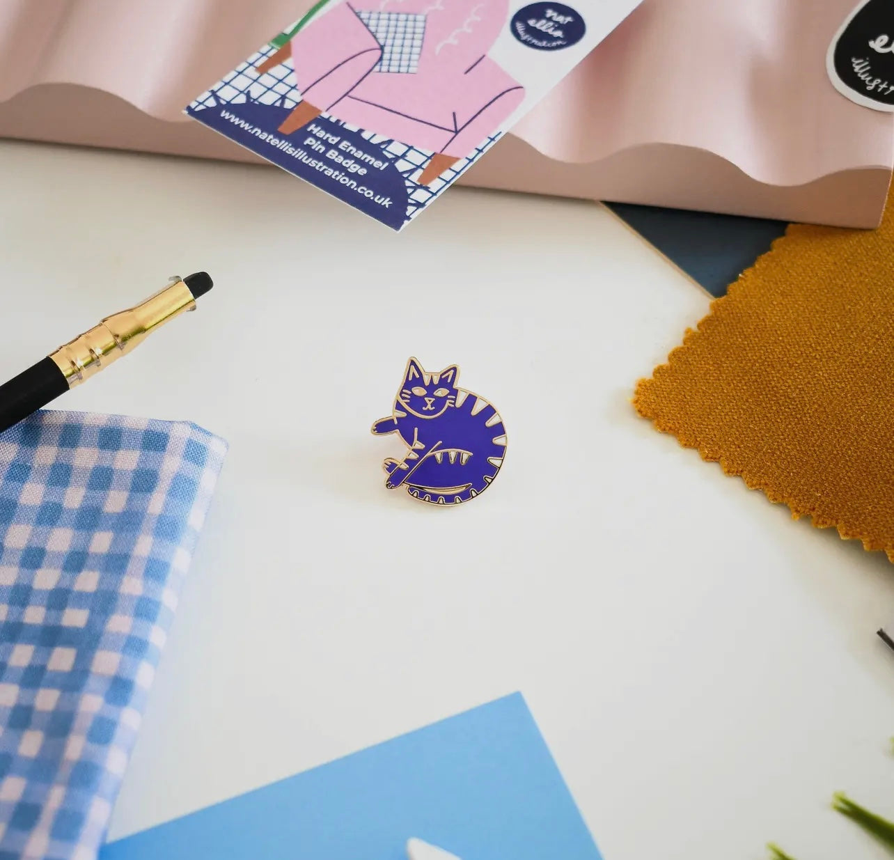 Curled Up Cat Luxury Enamel Pin