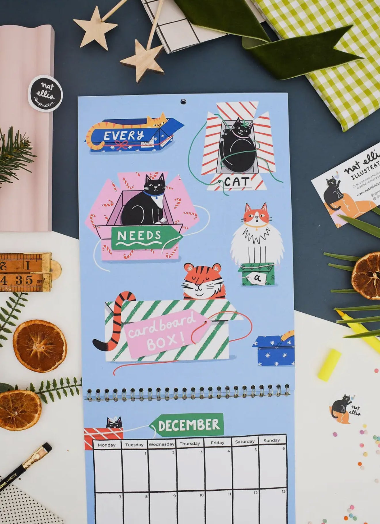 A Year of Cats 2026 Calendar - A4 Double Page Calendar