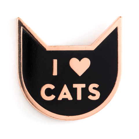 I Heart Cats Enamel Pin: 1" wide