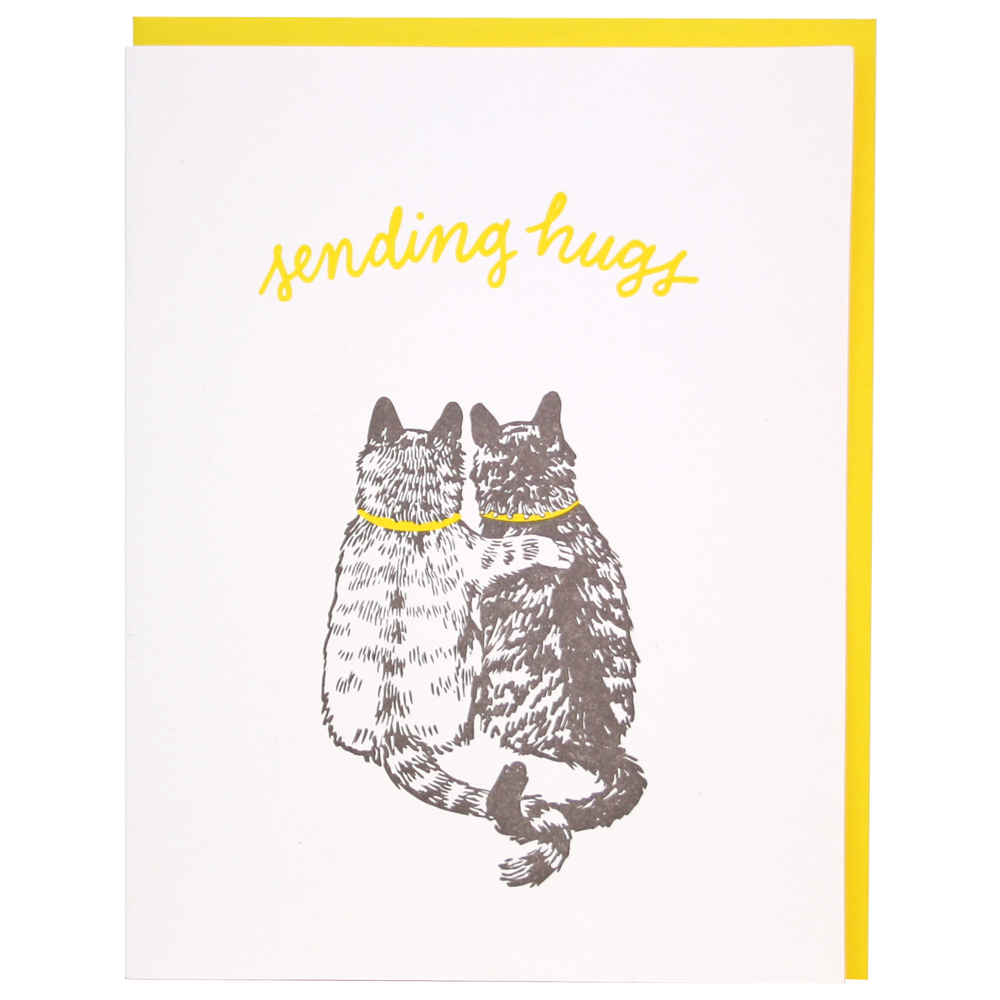 Cat Hugs Support Card-BLANK INSIDE