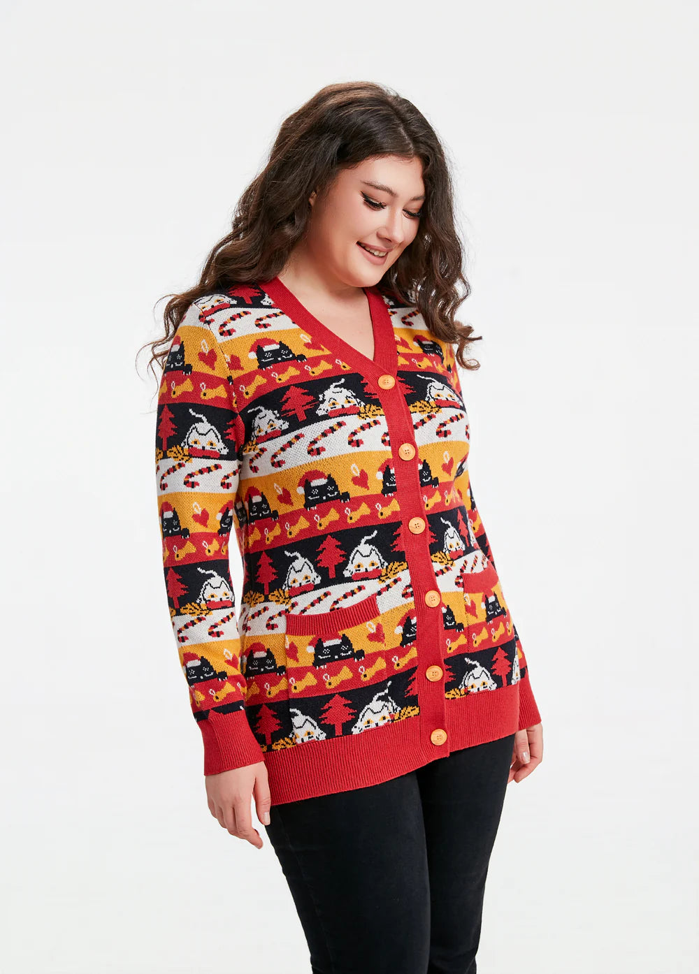 “Fiona” Meowy Christmas Cat Cardigan With Pockets