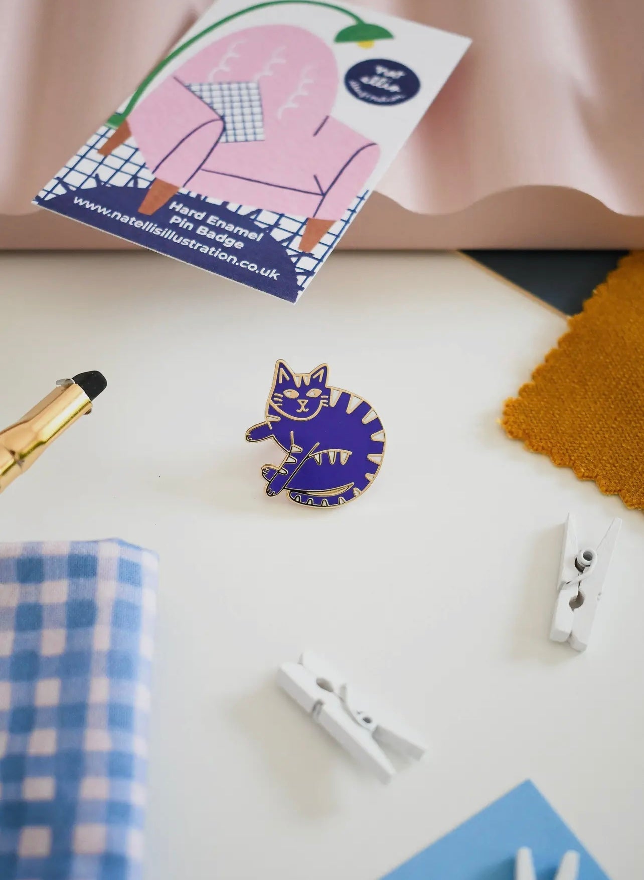 Curled Up Cat Luxury Enamel Pin