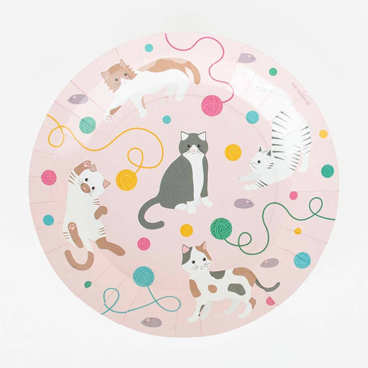 Cat Party Plates - 8 count