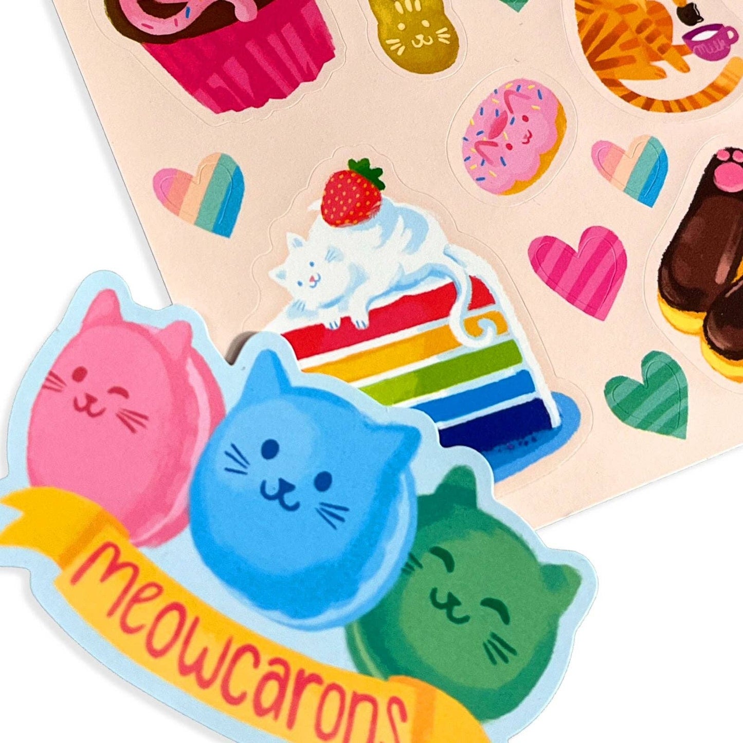 Stickiville: Scented Stickers - Cat Cafe (Set of 2 Sheets & 6 Die-Cuts)