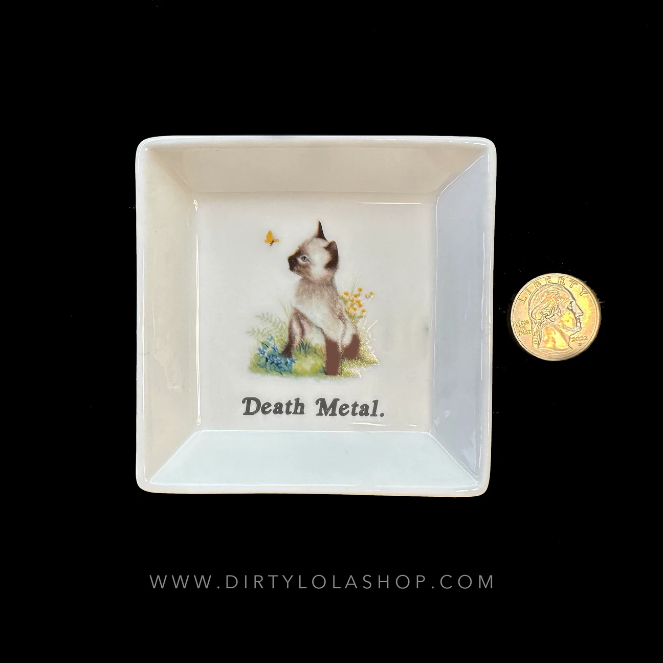 "DEATH METAL" CAT TRINKET TRAY