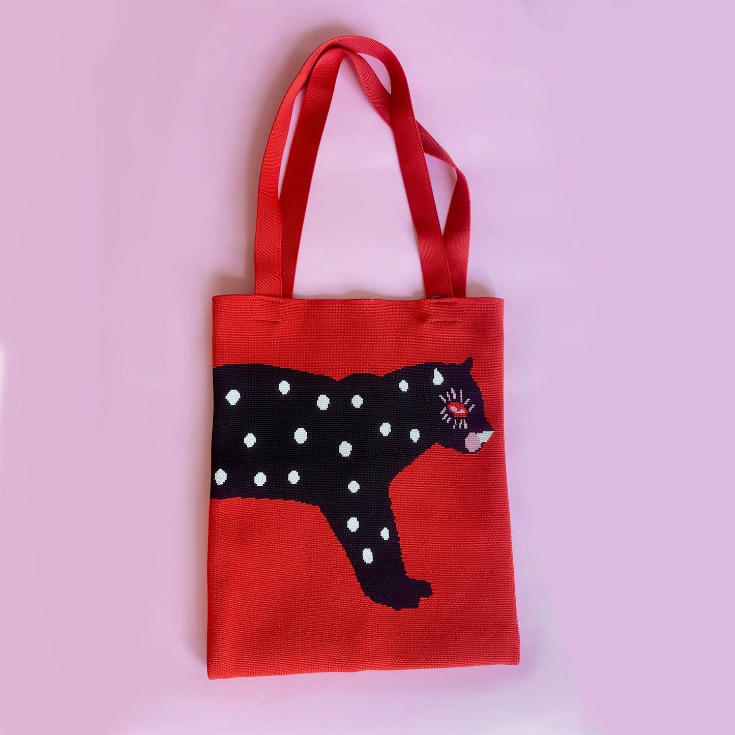 POLKA CAT - Knit Tote Bag