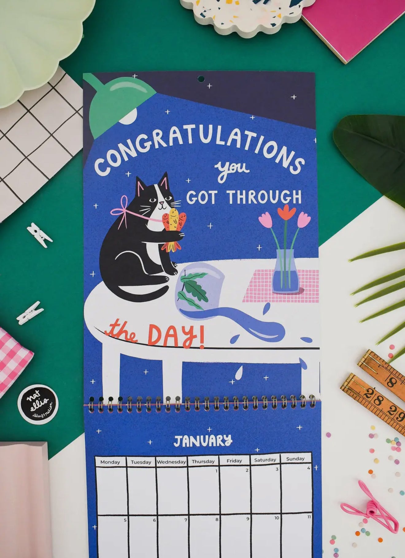 A Year of Cats 2026 Calendar - A4 Double Page Calendar