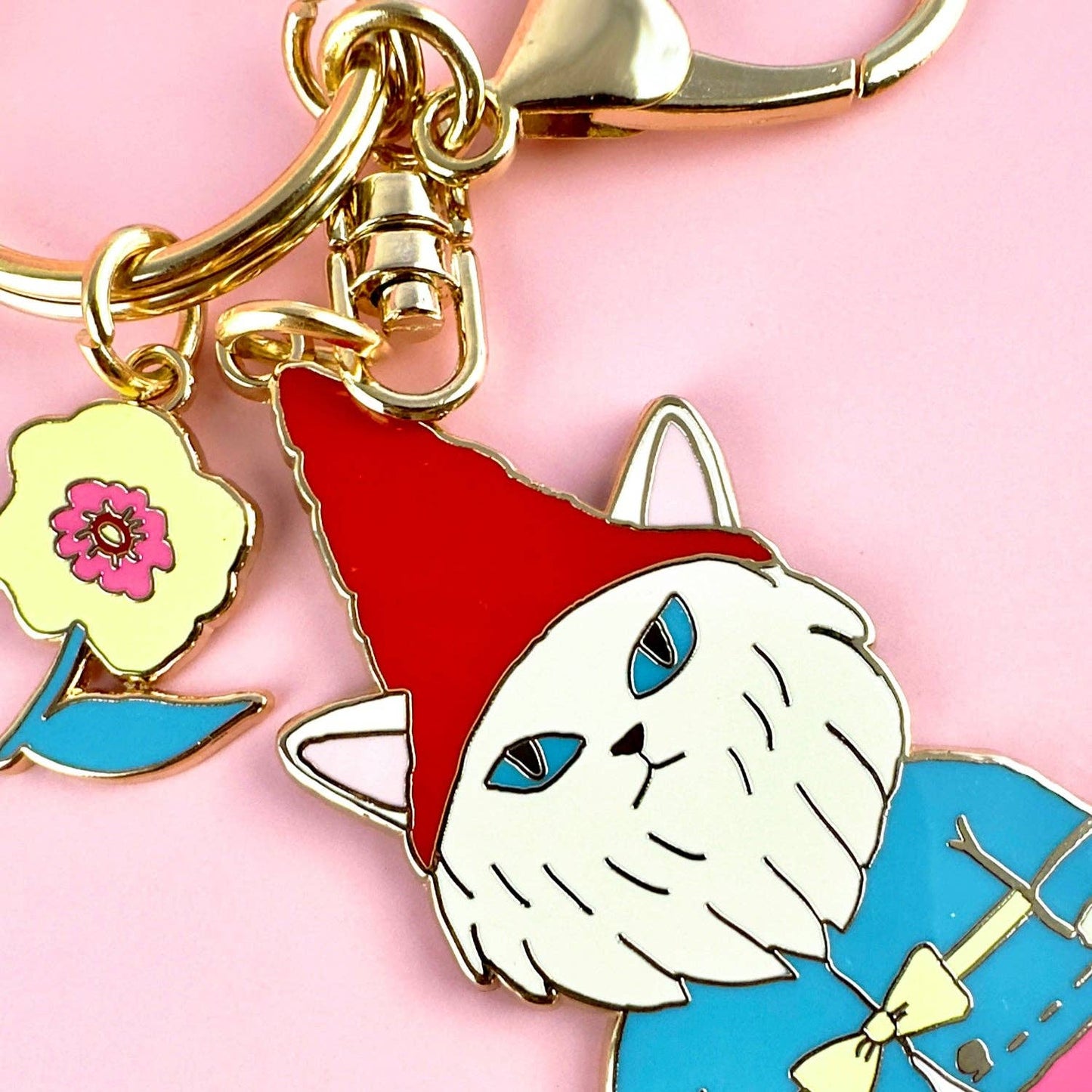 CAT GARDEN GNOME - keychain Charm