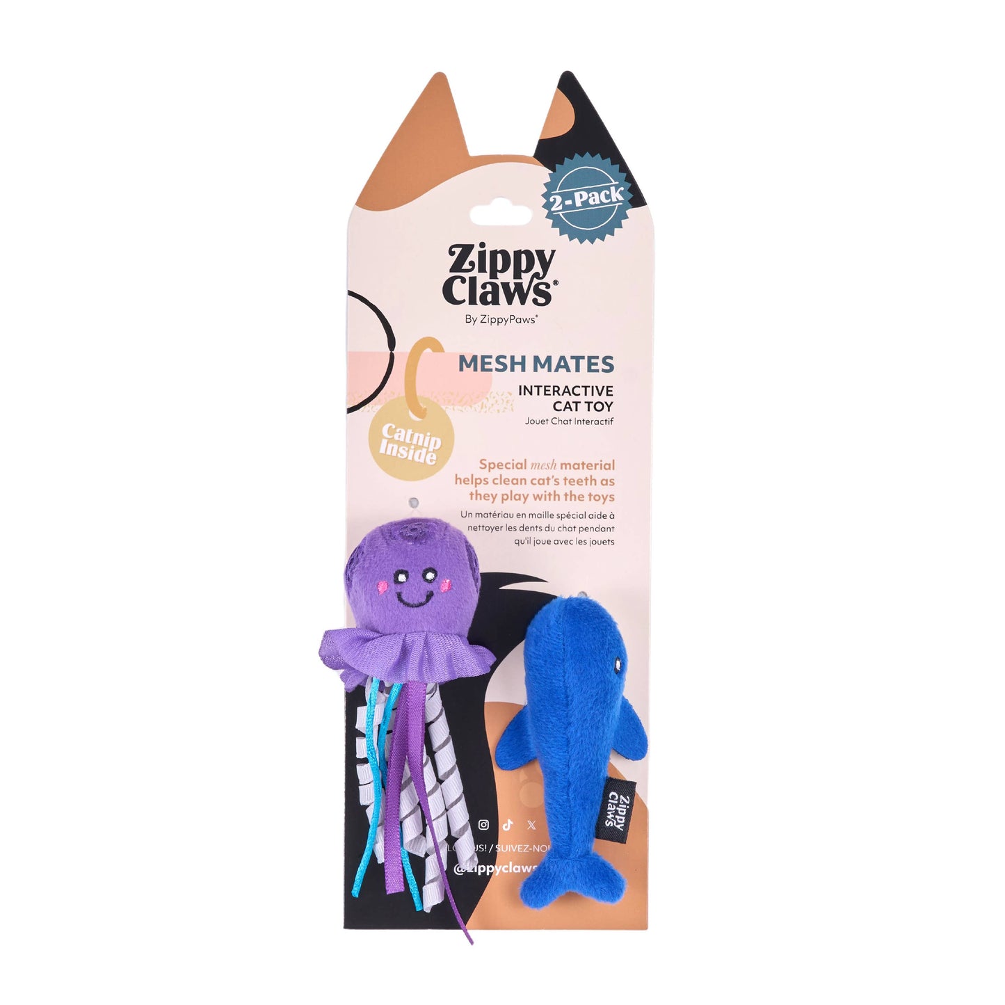 ZippyClaws® Mesh Mates 2-Pack - Jellyfish and Whale