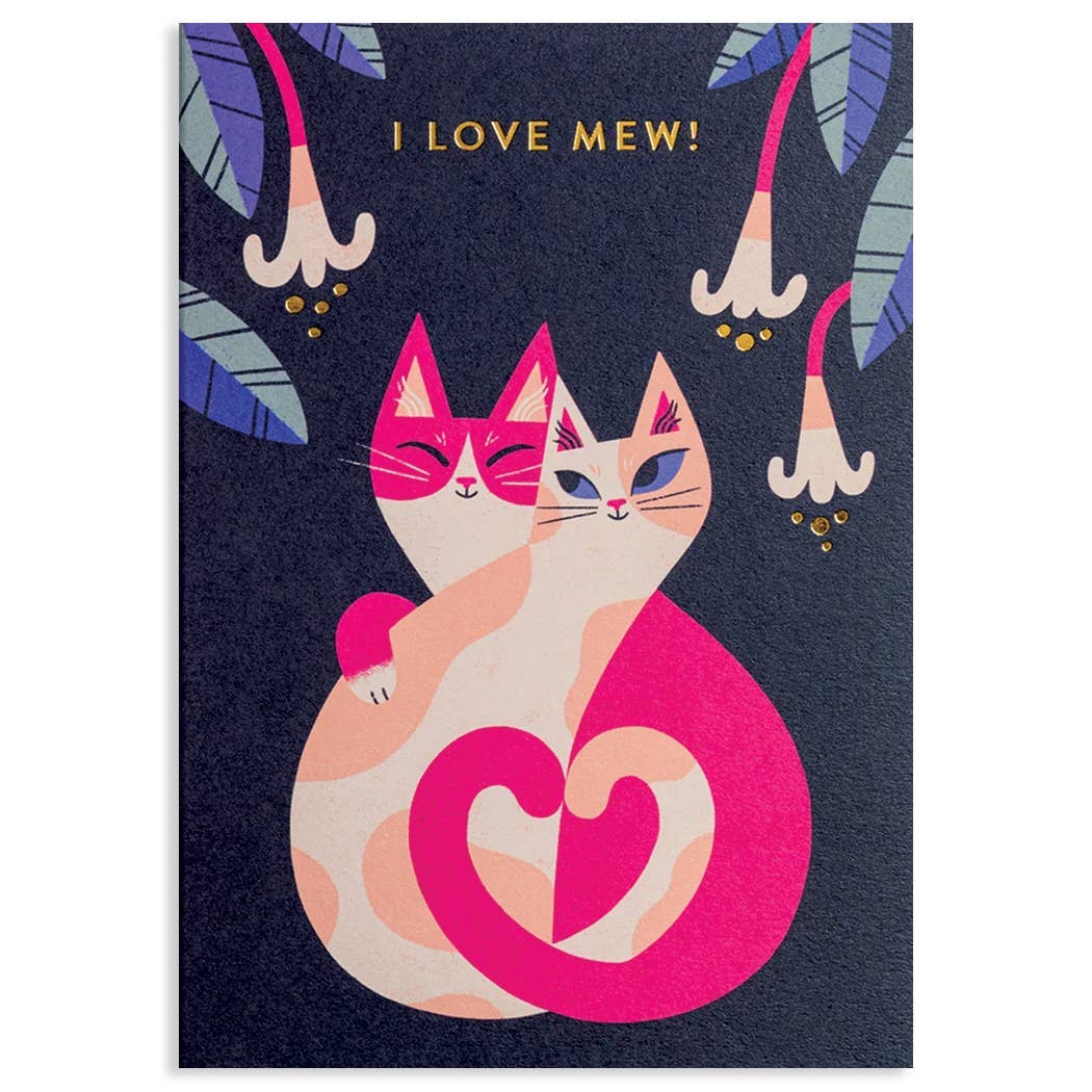I Love Mew Love Greeting Card-BLANK INSIDE