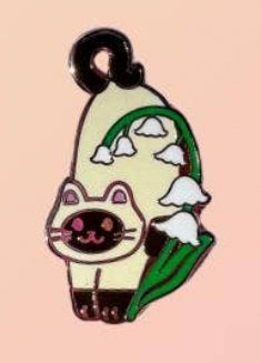 Birth Month Flower Cat Enamel Pin