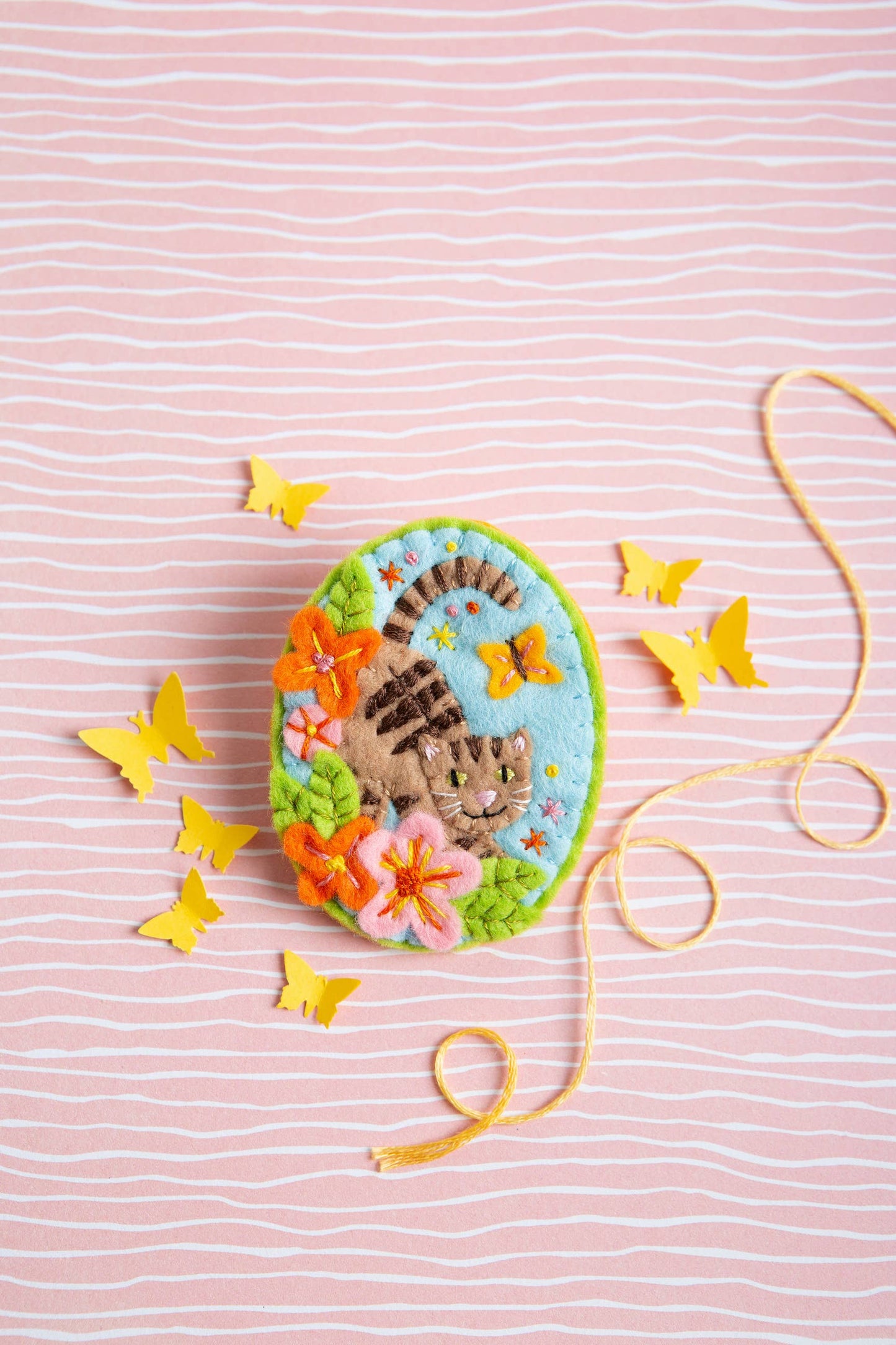 Tabby Cat Brooch Felt Craft Kit
