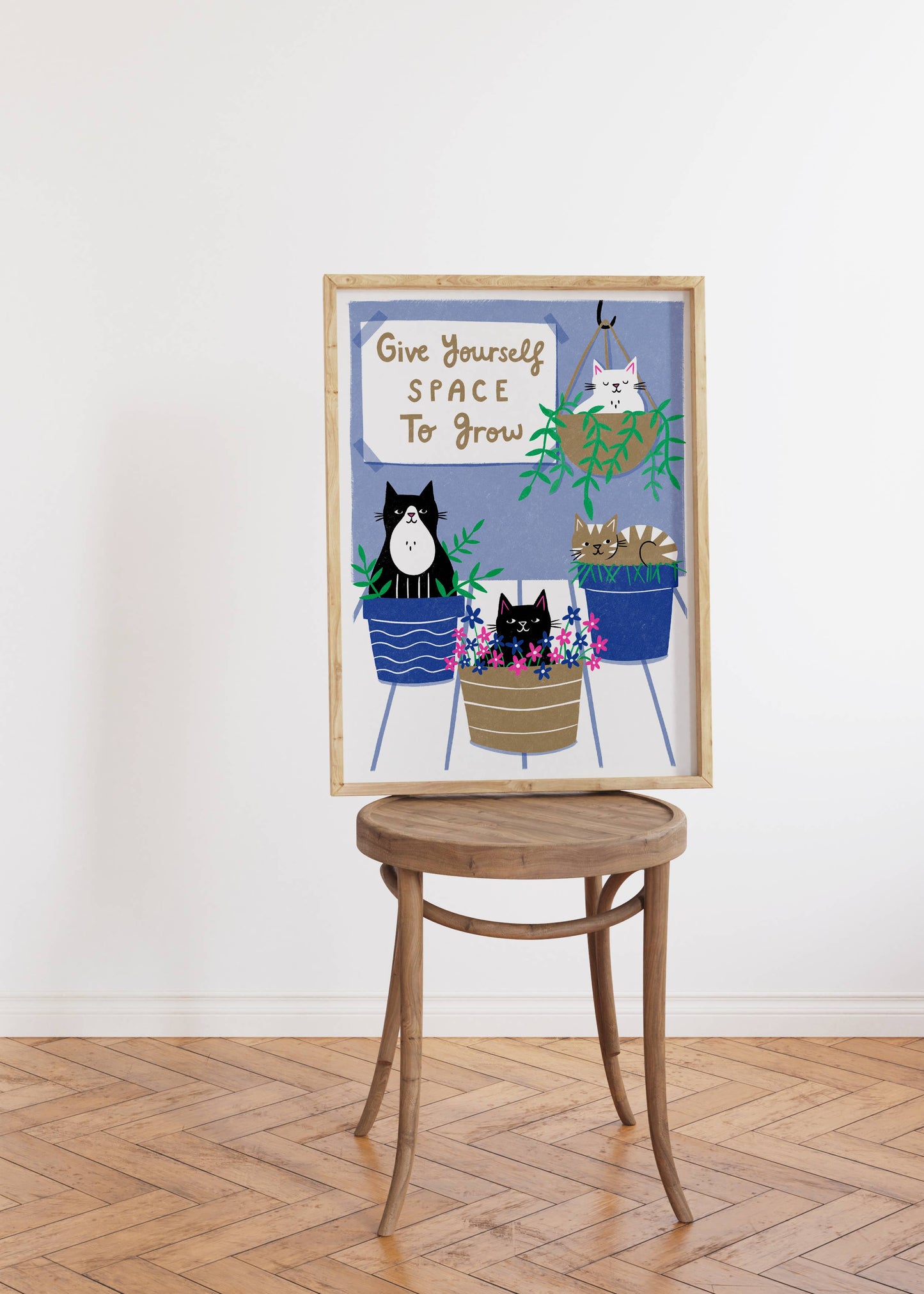 Give Yourself Space to Grow– Heavyweight Cat Riso Print