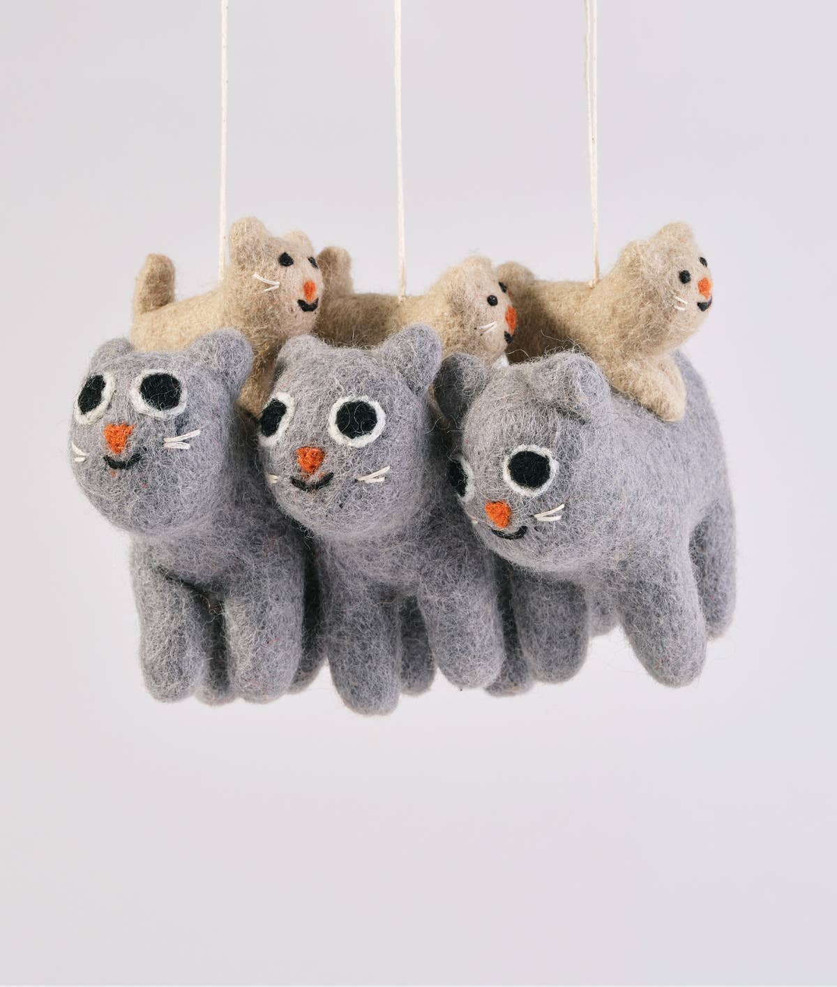 'Pabs' Grey Cat Hanging Felt Ornament