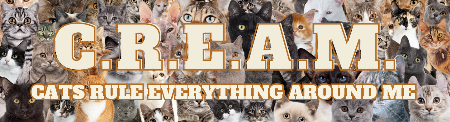 C.R.E.A.M. Cats Rule Everything Around Me Bumper Sticker