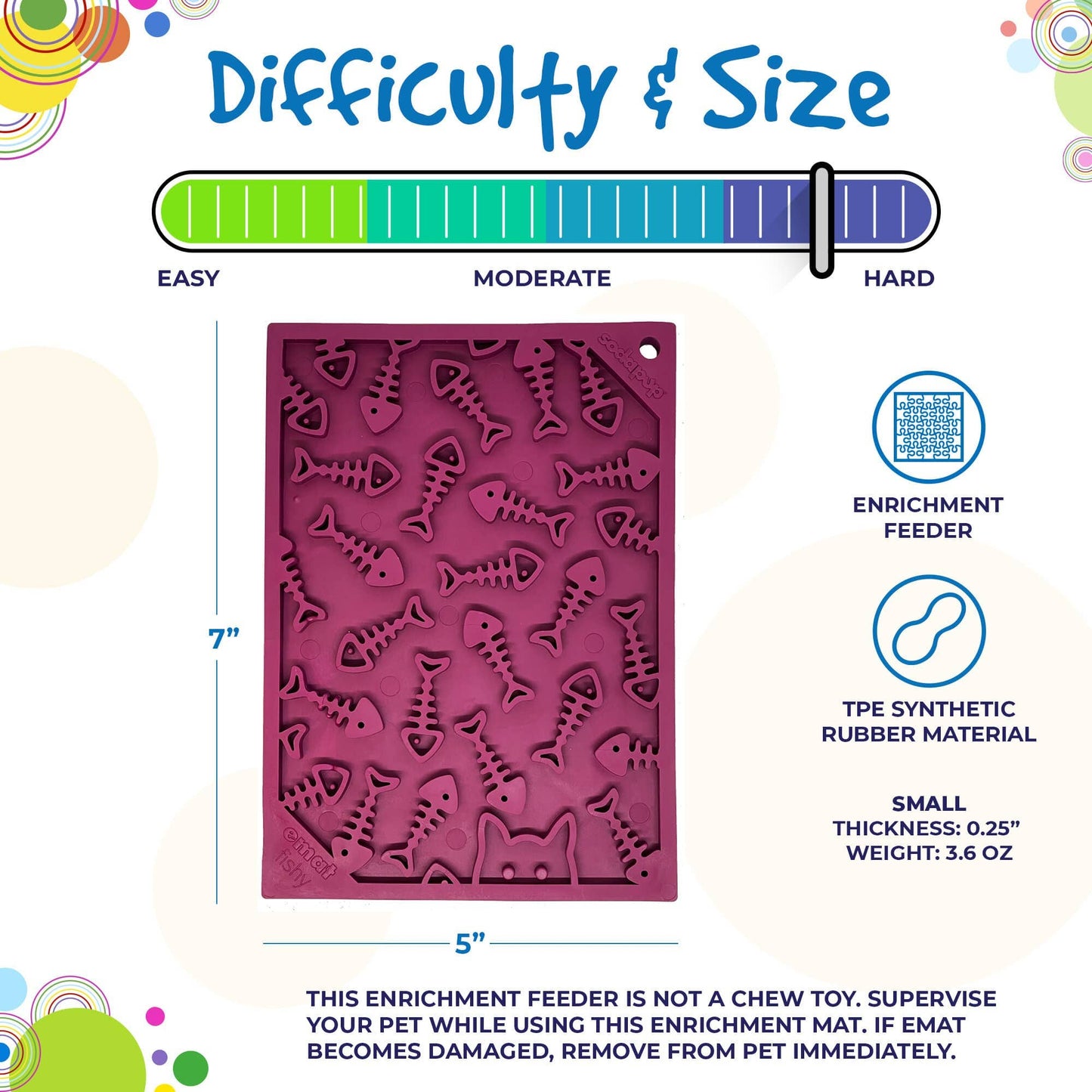 Fishy Design eMat Enrichment Lick Mat - small: Fishy emat - plum