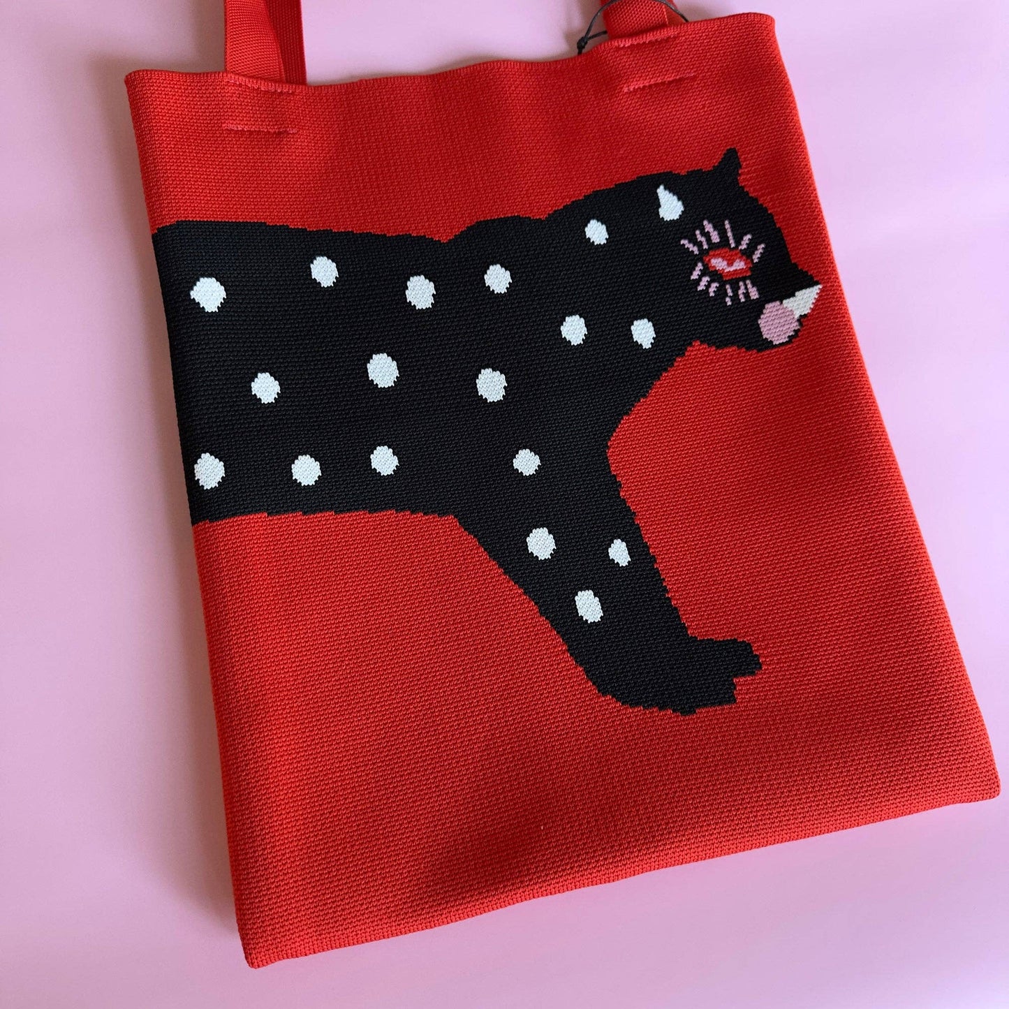 POLKA CAT - Knit Tote Bag