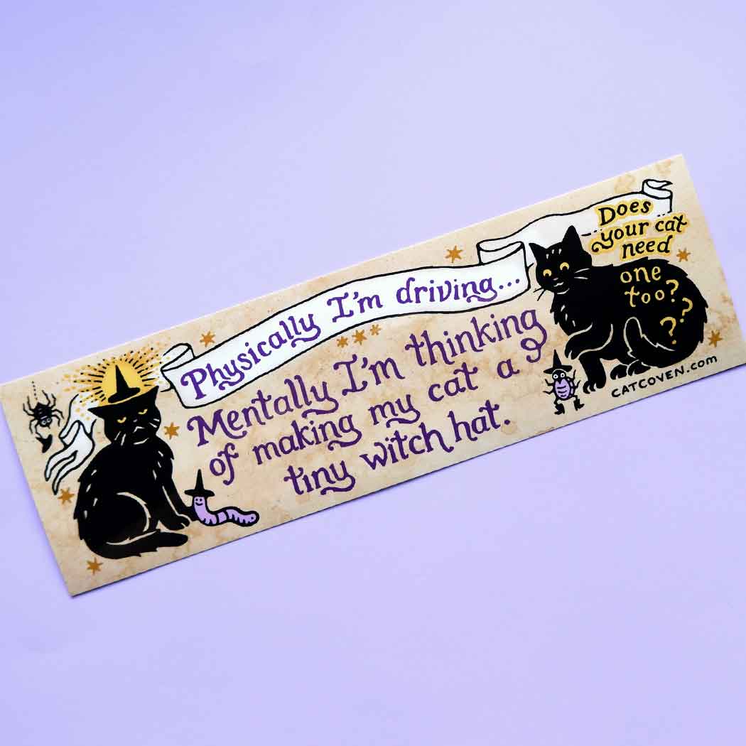 Tiny Witch Hat - Bumper Sticker