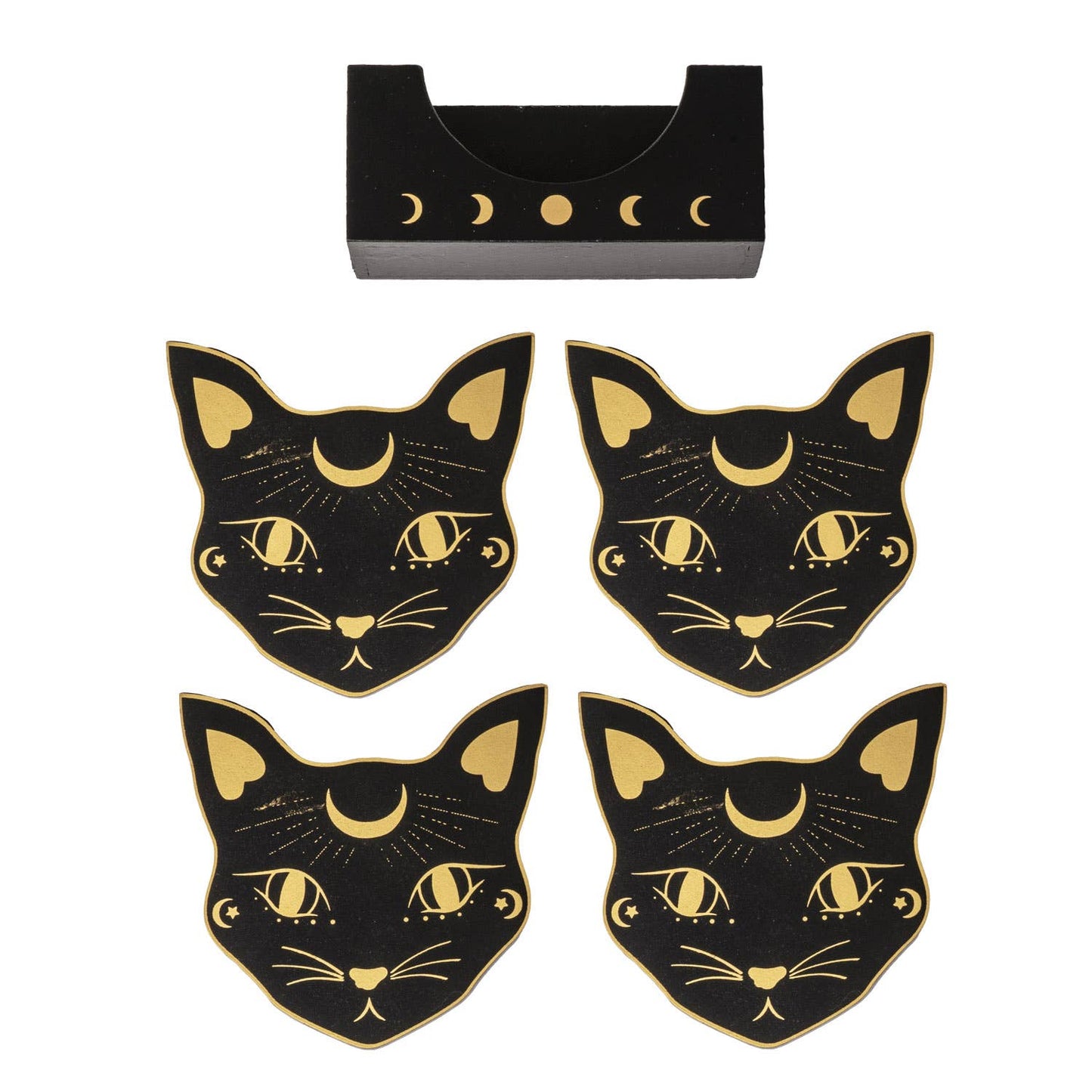 15322 Black Cat Mystic Mog Drink Coasters Set