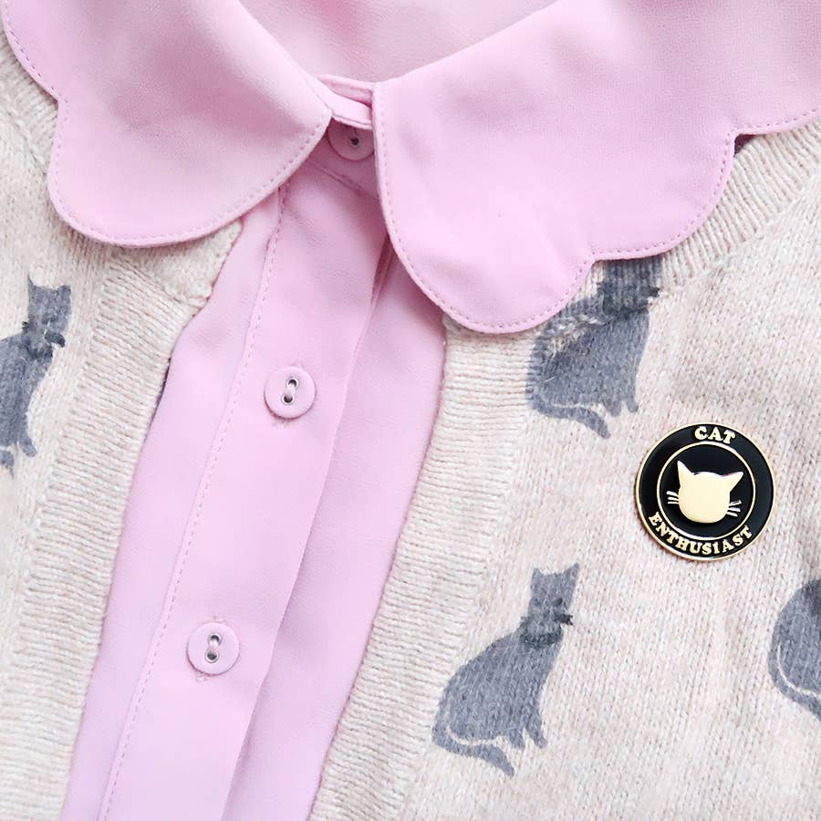 Cat Enthusiast enamel lapel pin