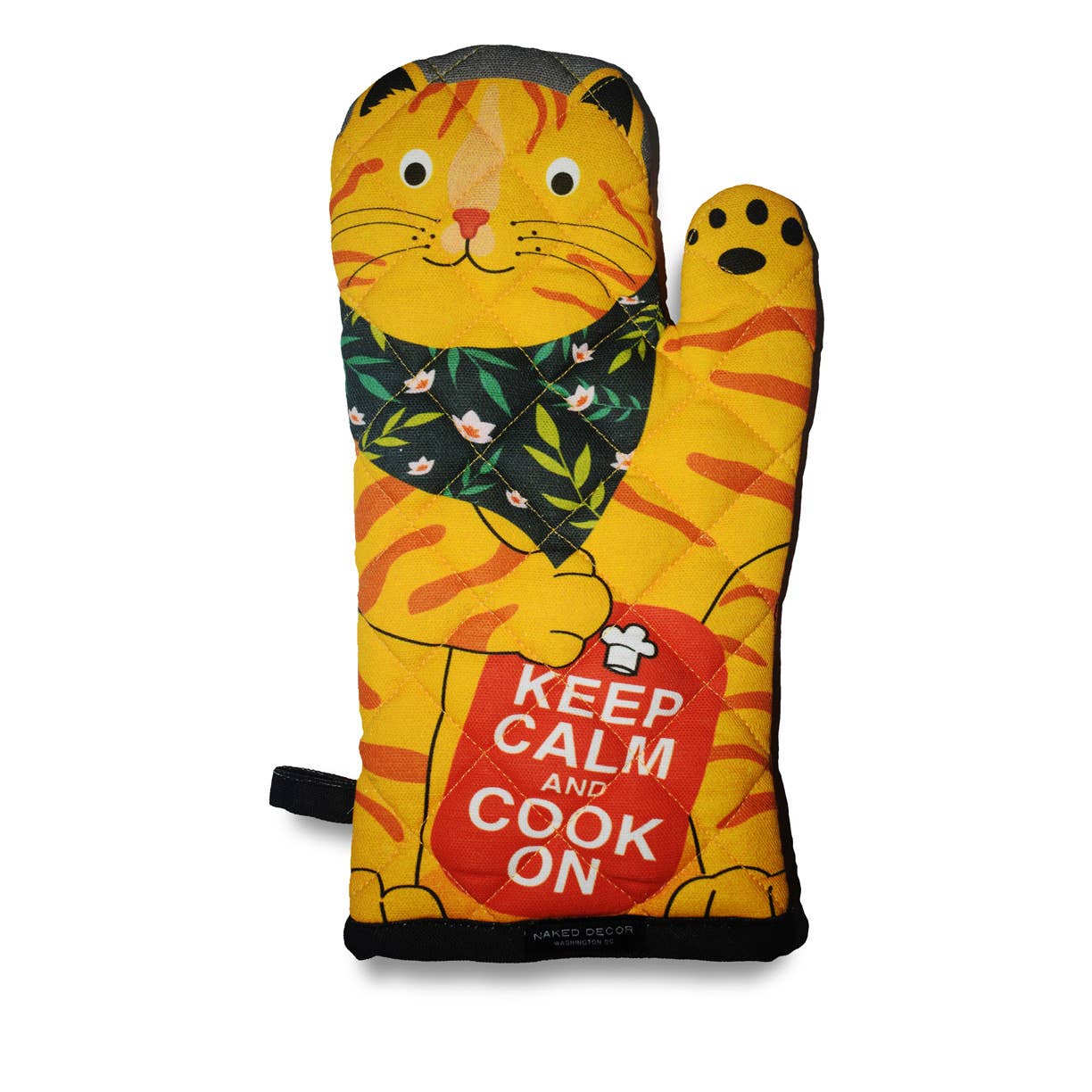 Orange Tabby Cat Keep Calm and Cook On Oven Mitt