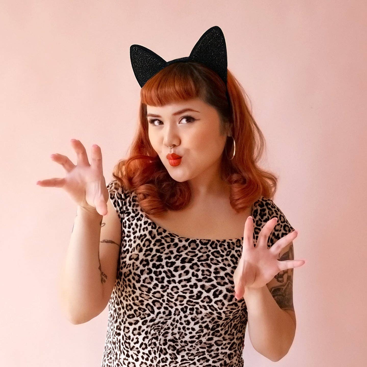 Luxe Cat Ears | Black Sparkle | Halloween