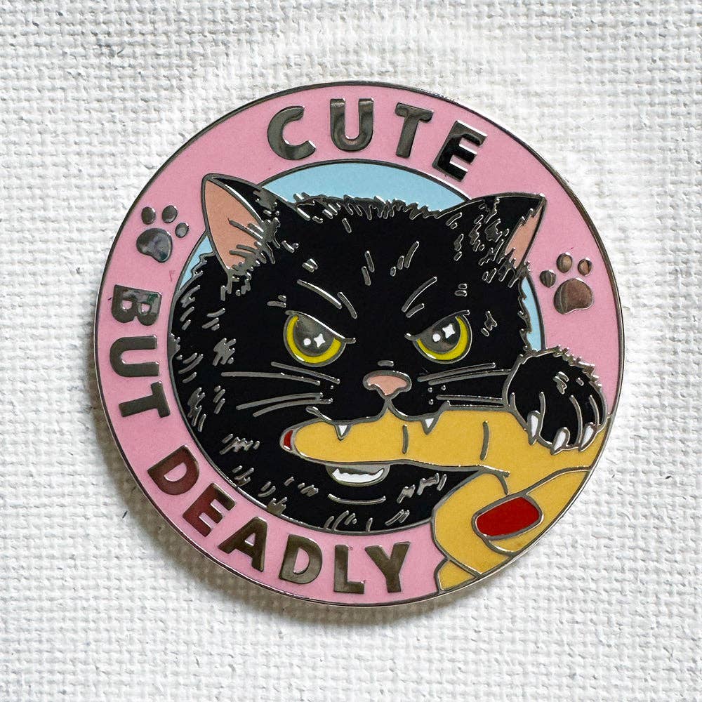 Cute But Deadly Pin (Silver)