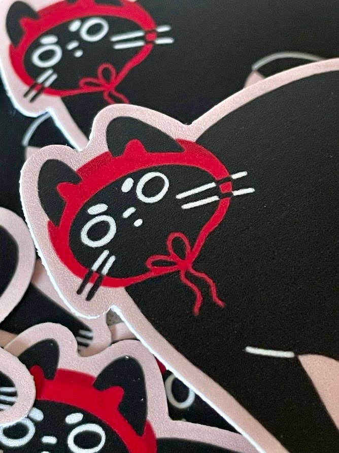 Evil Cat Matte Weatherproof Vinyl Sticker