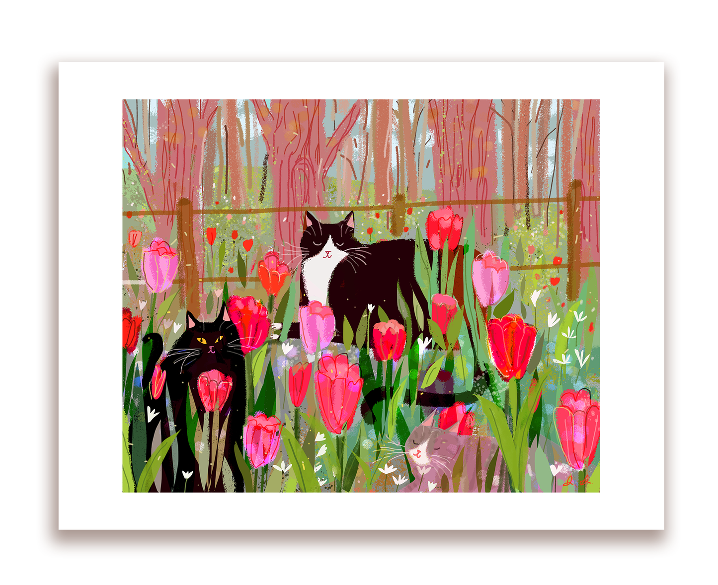 Tulip Cat Print