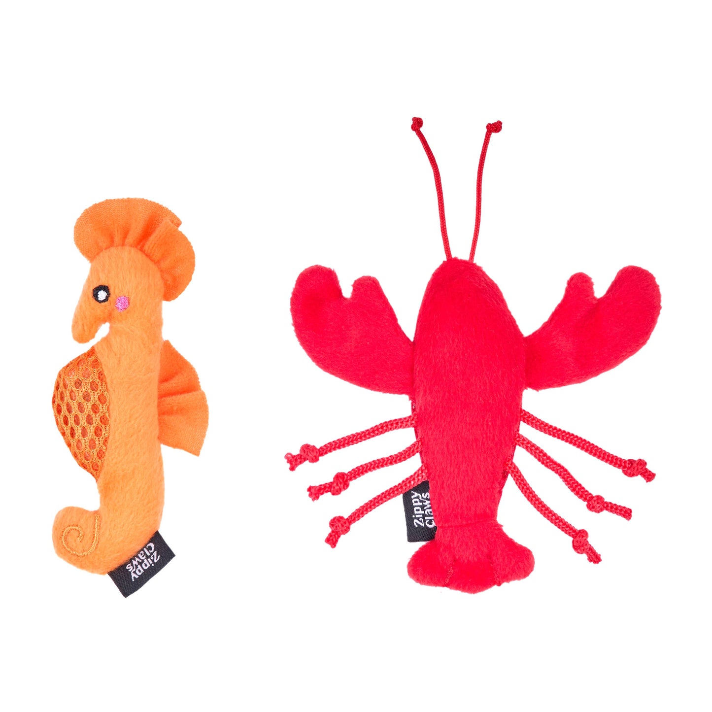ZippyClaws® Mesh Mates 2-Pack - Seahorse and Lobster