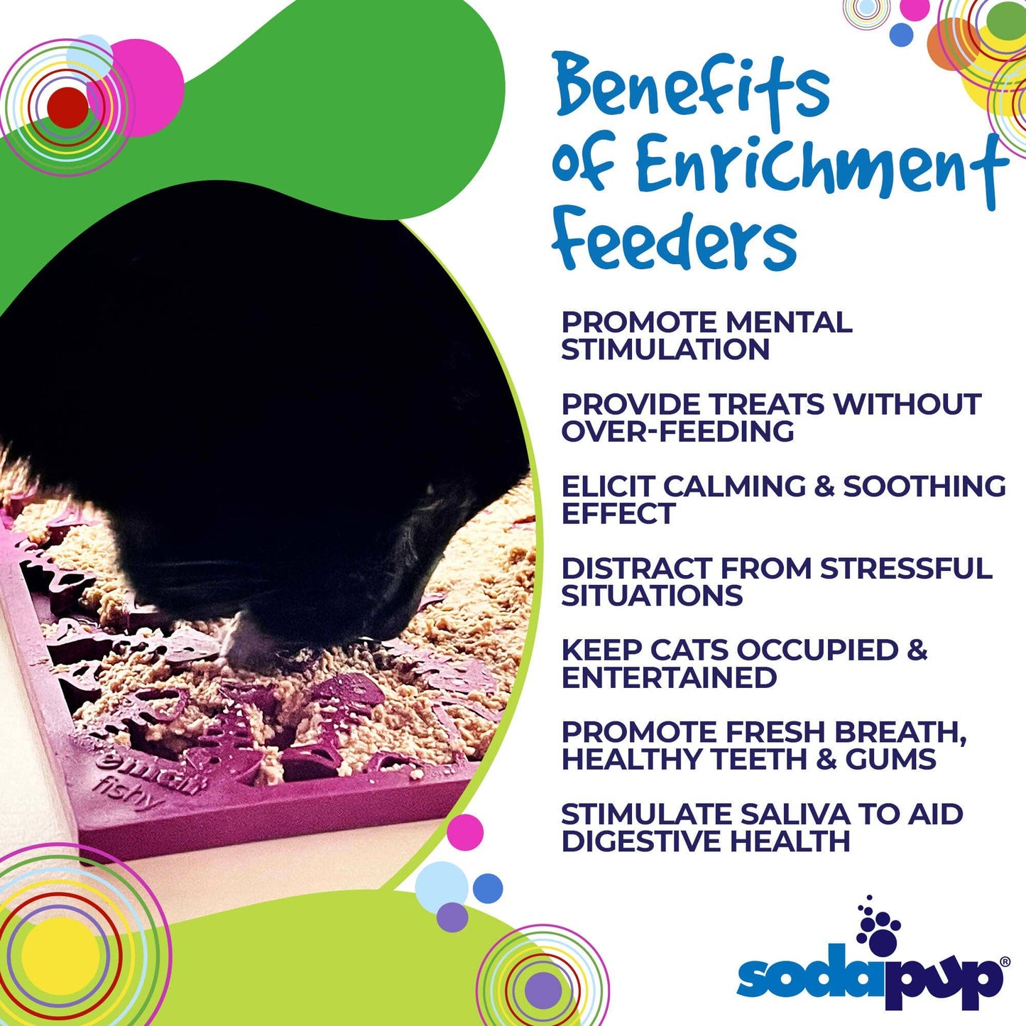 Fishy Design eMat Enrichment Lick Mat - small: Fishy emat - plum