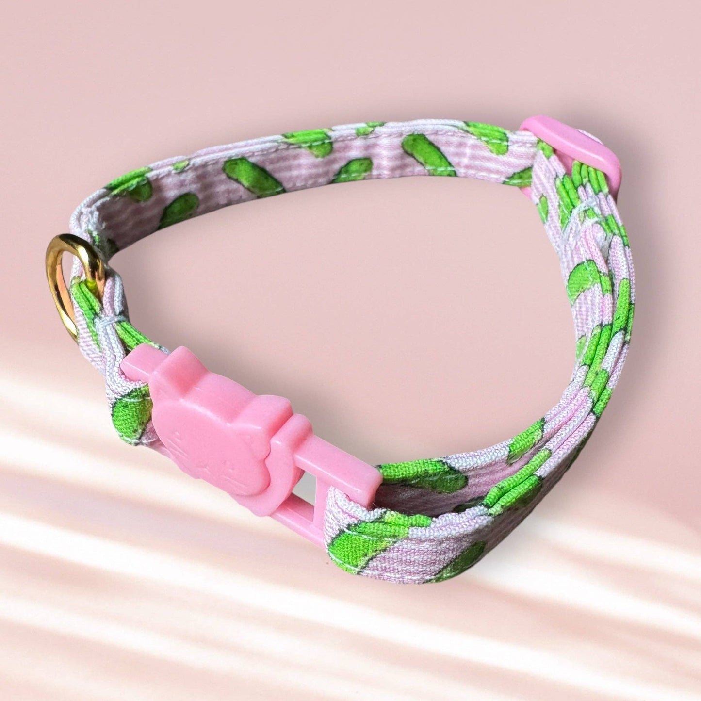 Pickles on Pink Cat Collar