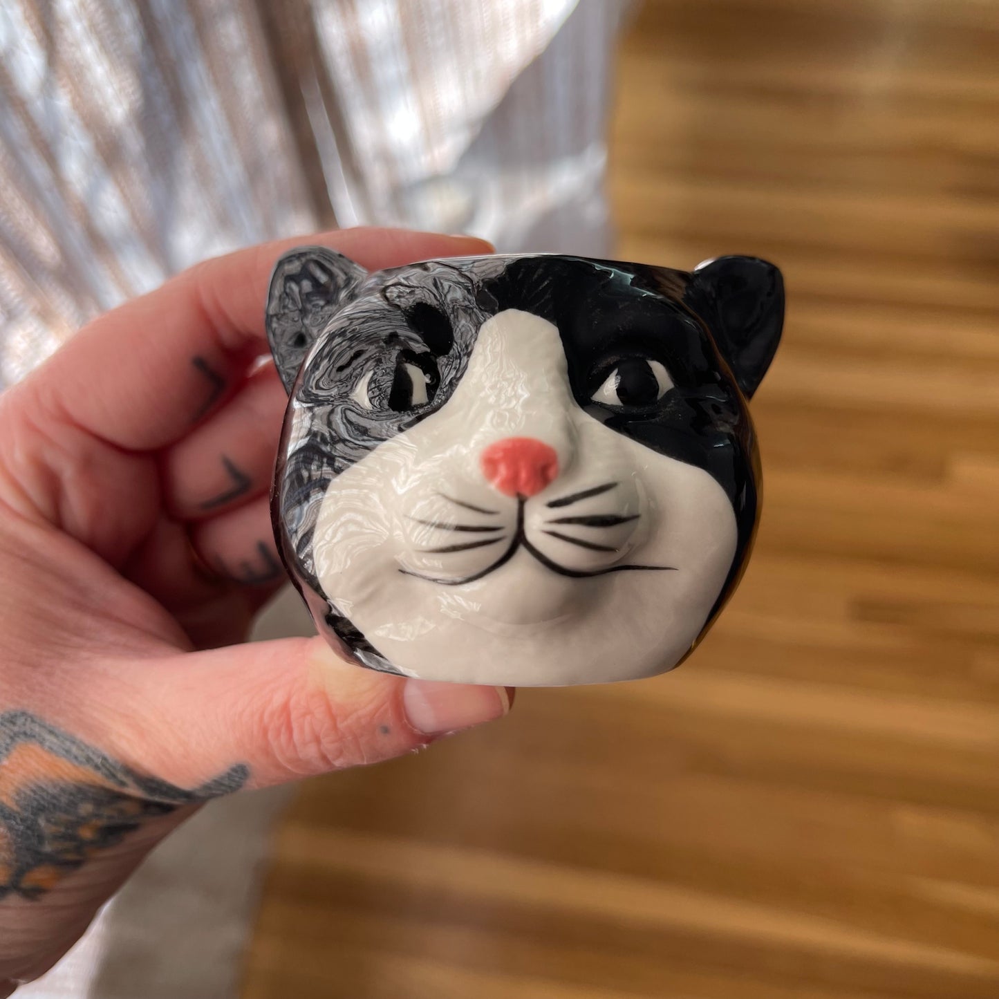 Small Black Cat Planter-2.5"H
