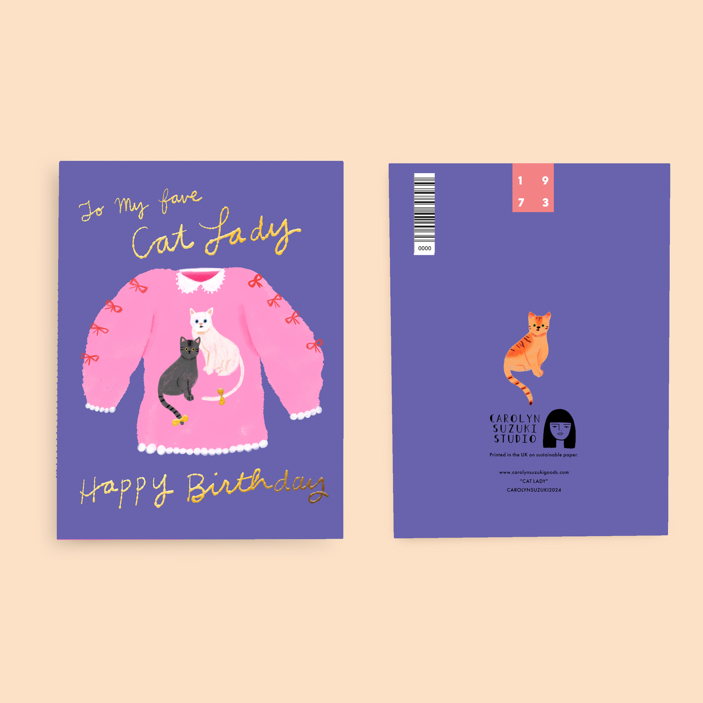 CAT LADY Birthday BLANK INSIDE