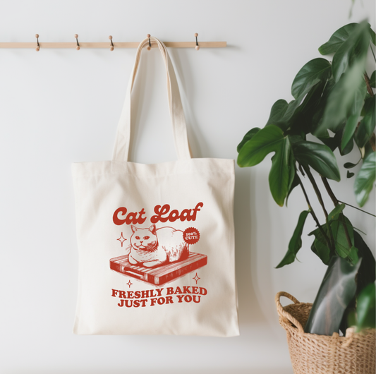 Cat Loaf Small Canvas Tote Bag