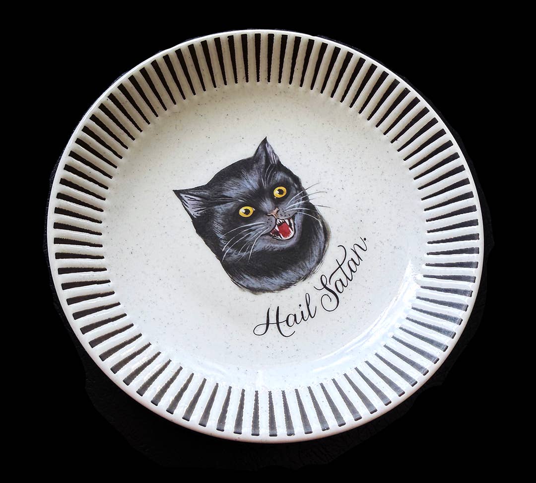 "HAIL SATAN." CAT TRINKET TRAY
