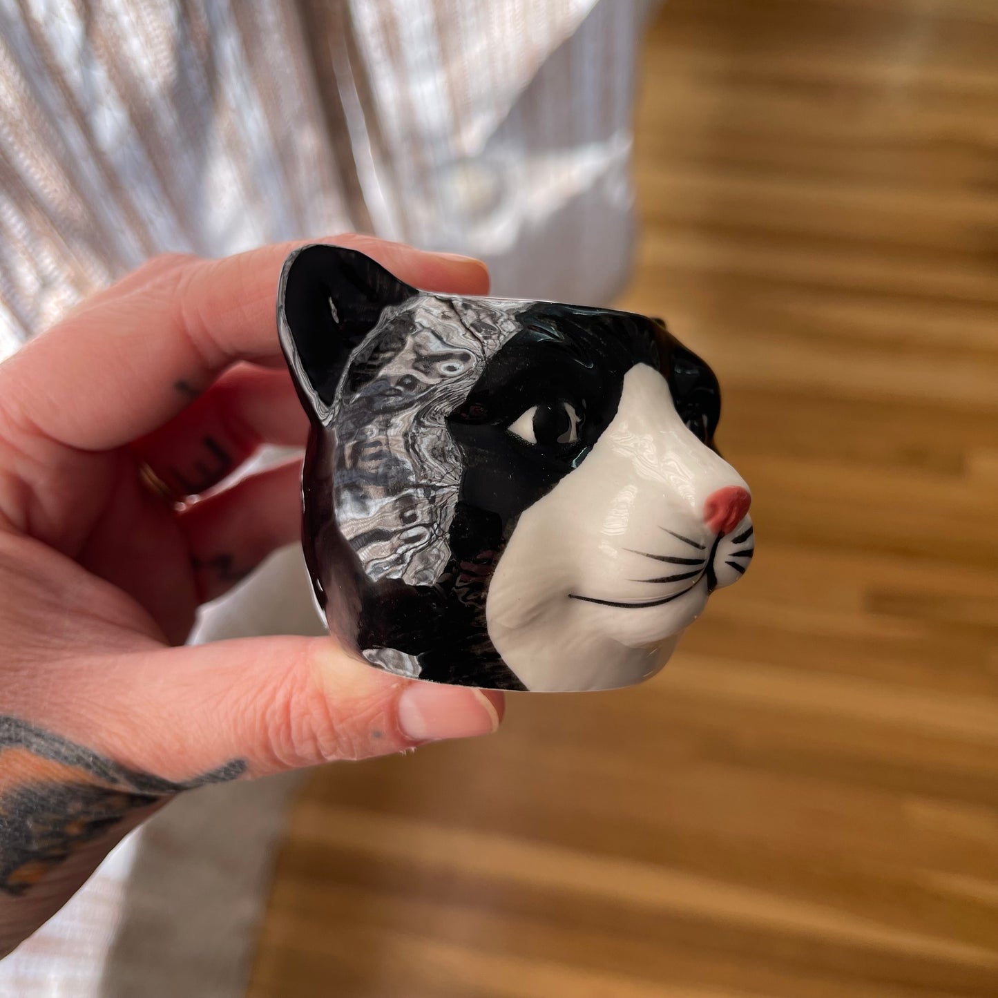 Small Black Cat Planter-2.5"H