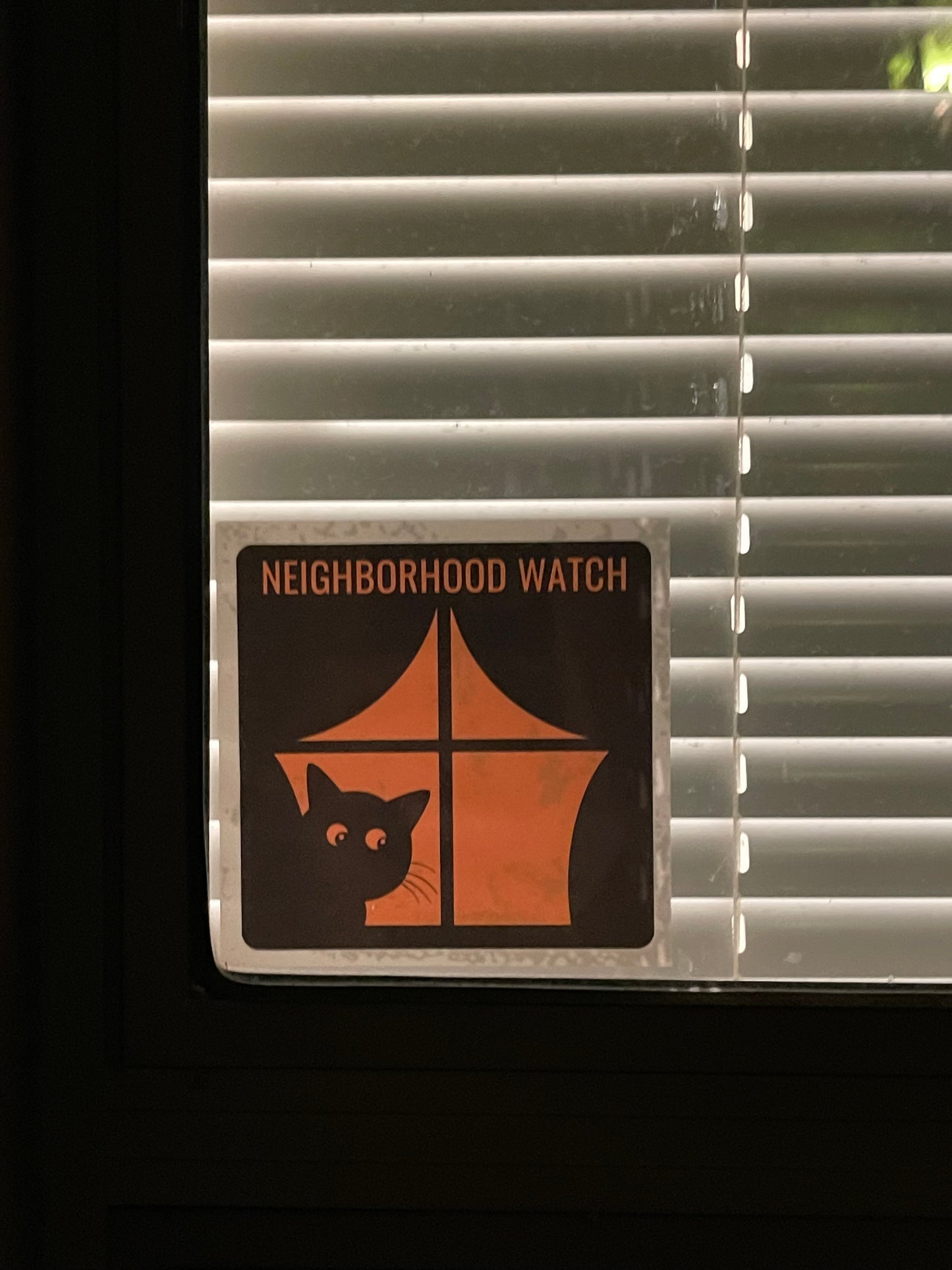 Neighborhood Watch Cat Patrol Vinyl Static Window Cling