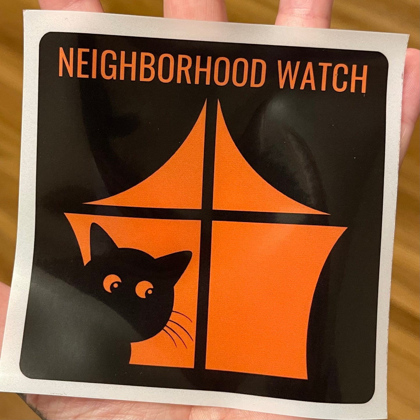 Neighborhood Watch Cat Patrol Vinyl Static Window Cling