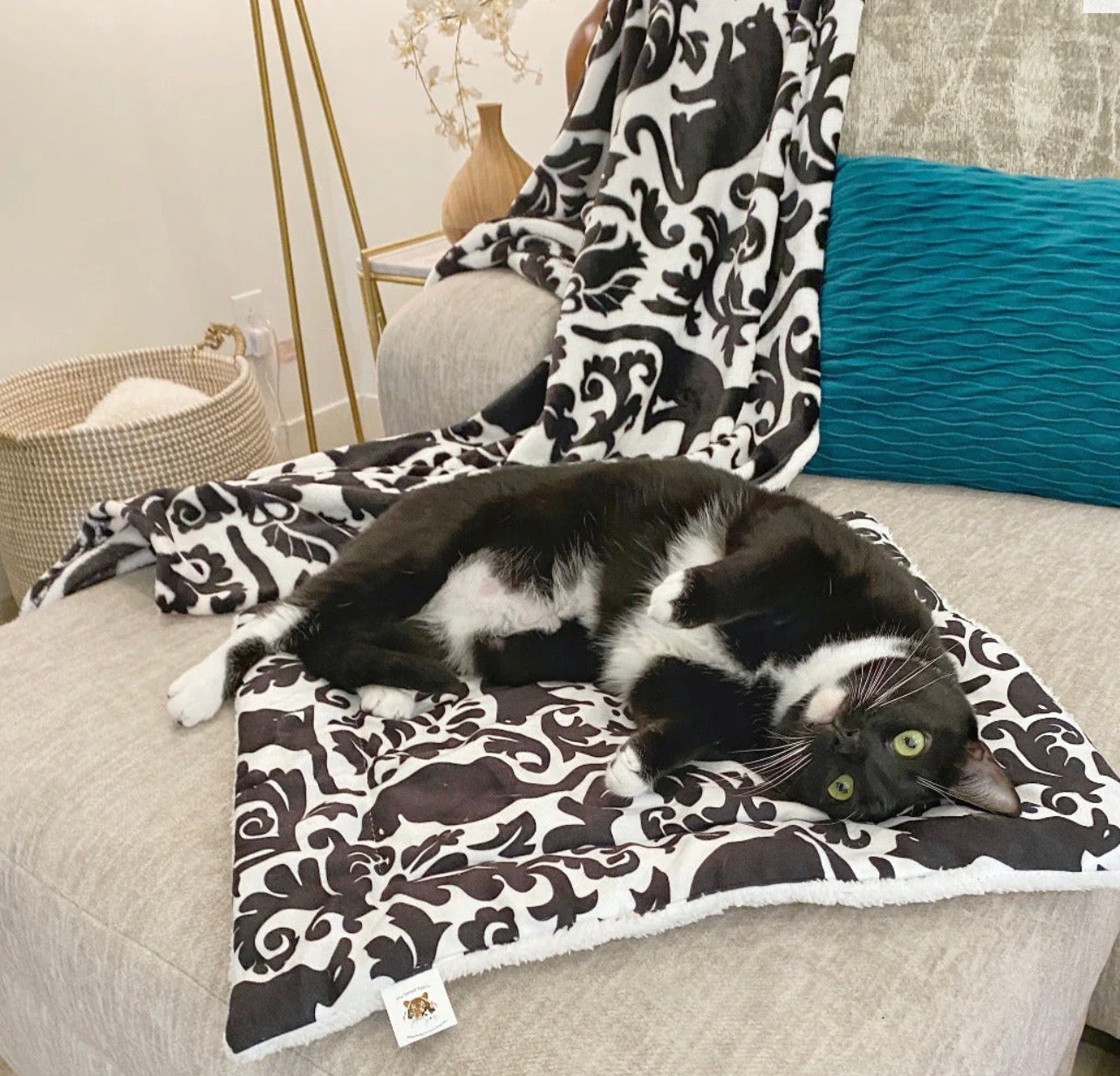 Kitty & Me. 2-Piece Set. Fleece Blanket and Cat Mat | The Tiniest Tiger. Triple T Studios