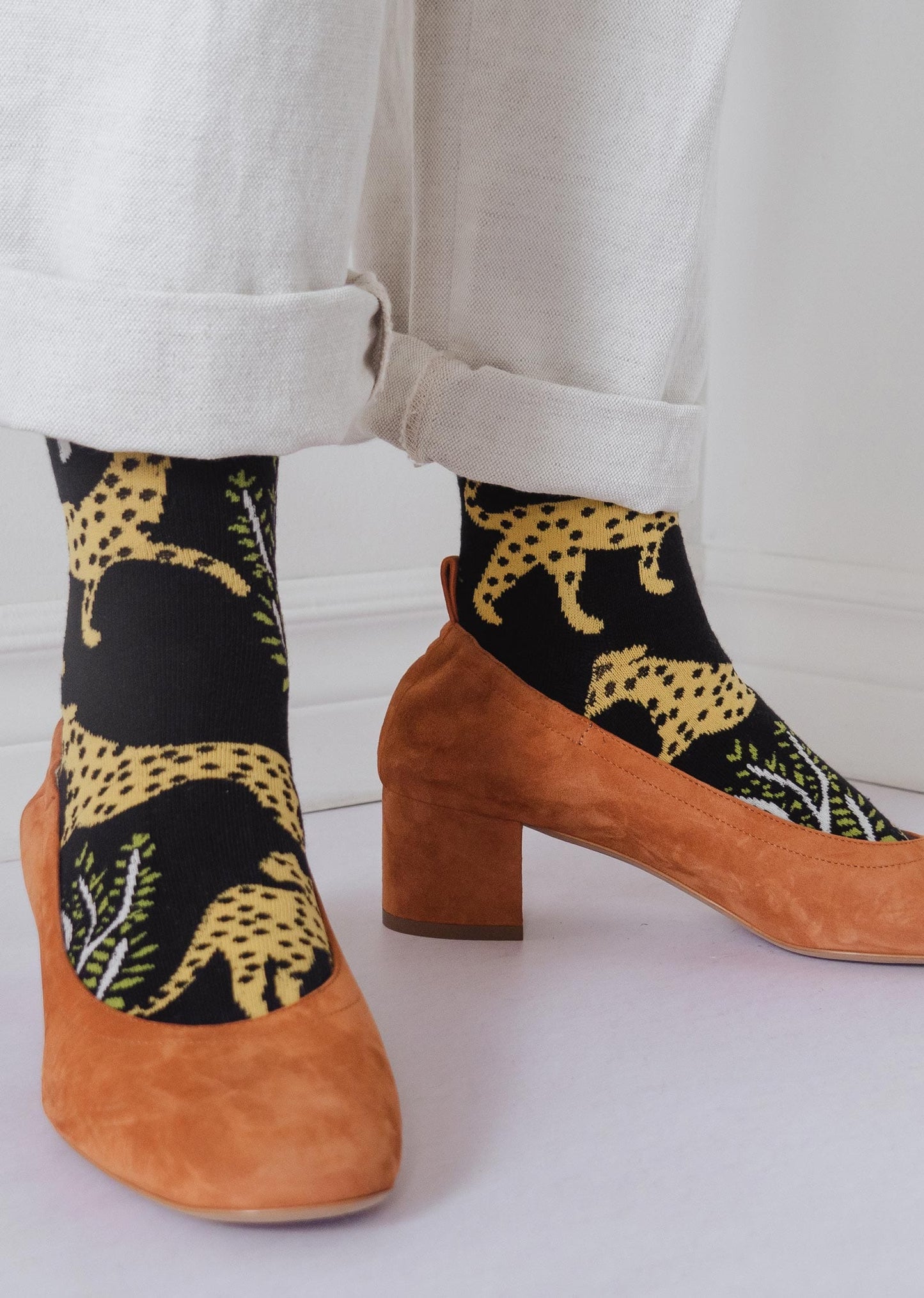 Cheetah Feline Cat Socks | Mimi & August