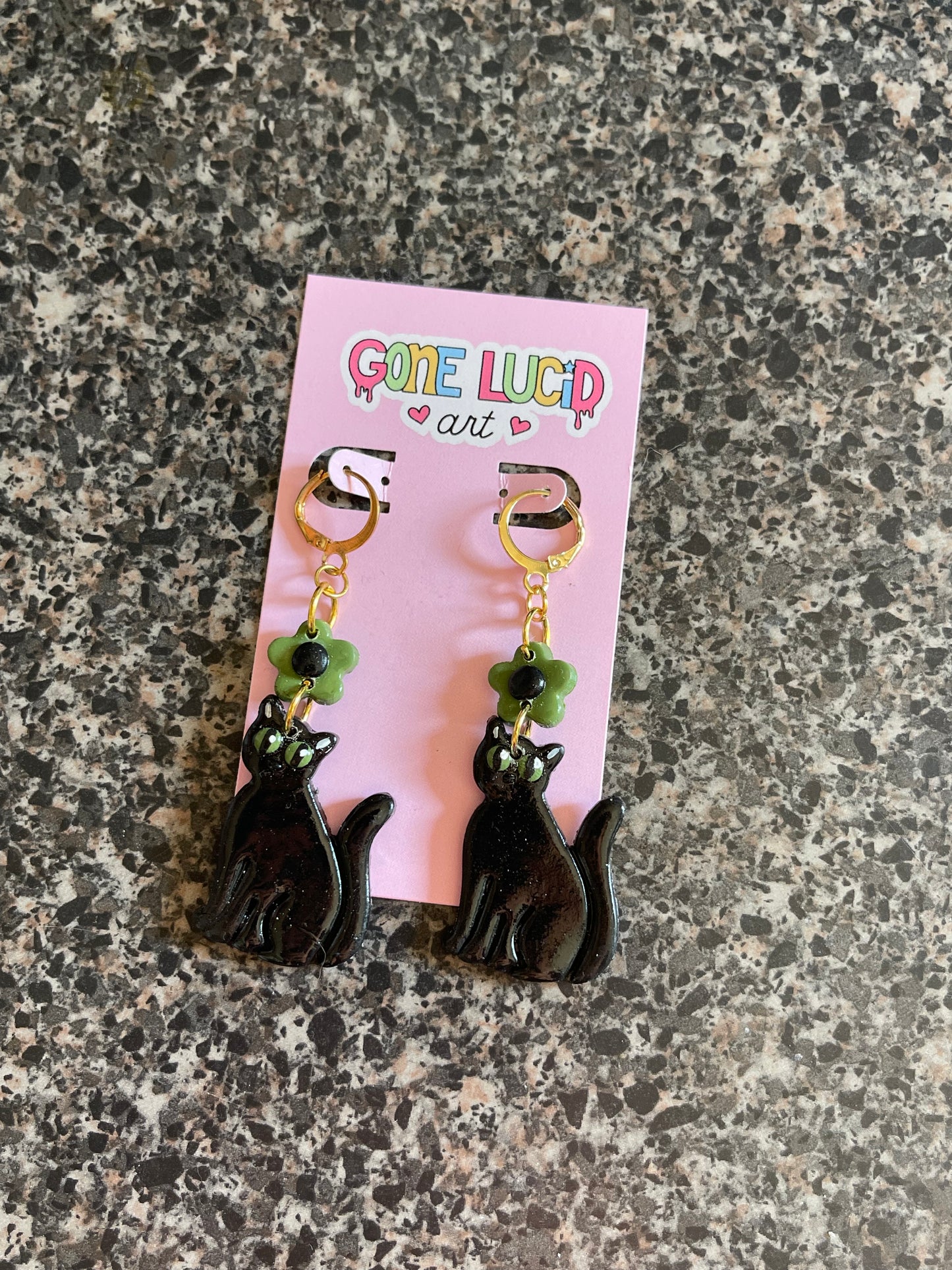 Polymer Clay Black Cat Earrings FINAL SALE