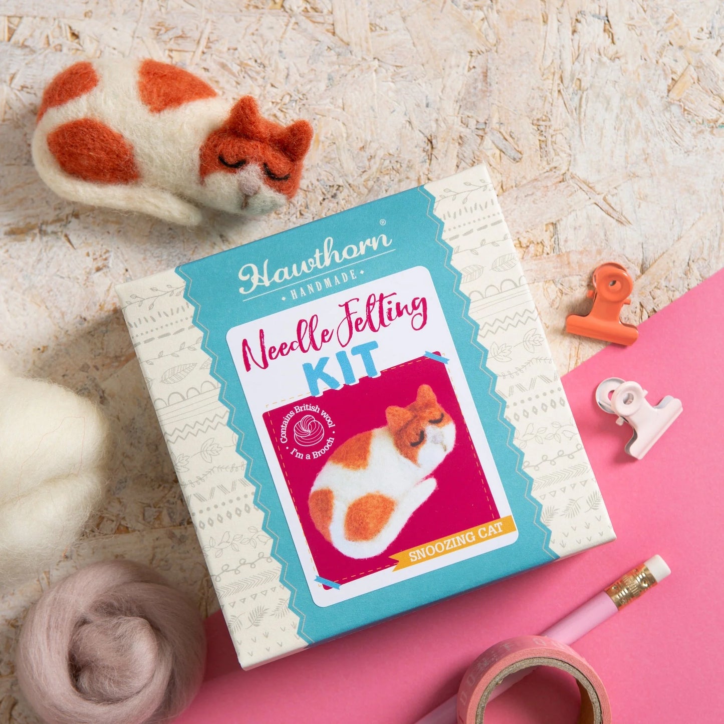 Cat Brooch Felting Kit