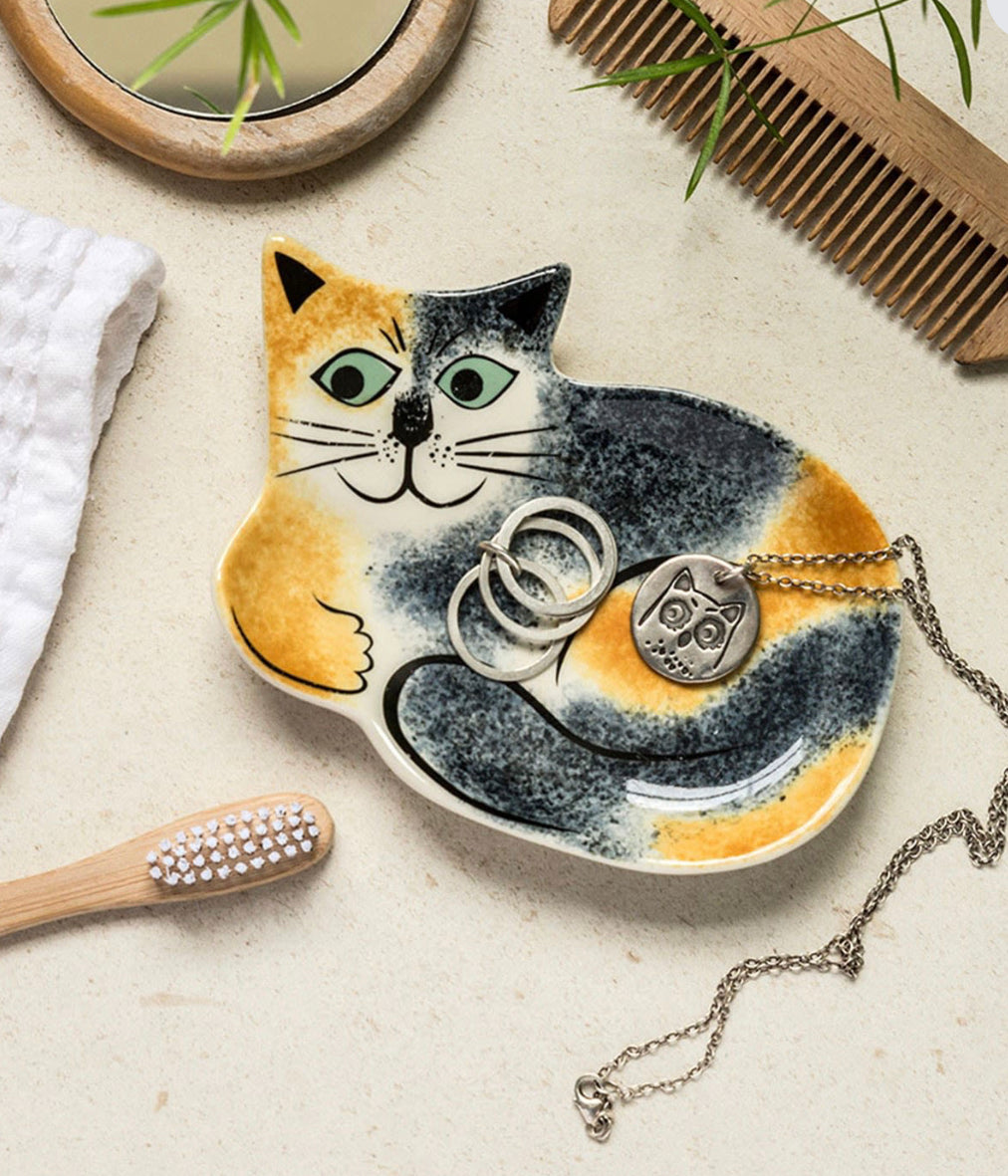 Handmade Ceramic Tortoiseshell Cat Trinket Dish | Hannah Turner