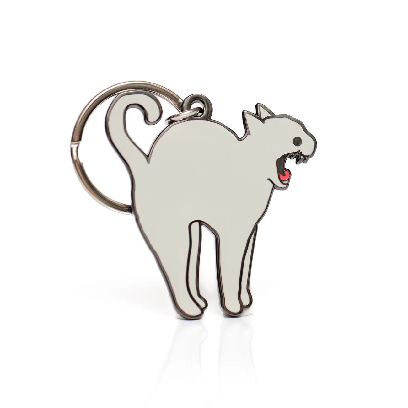 Anxiety Cat Stretching Cat Keychain