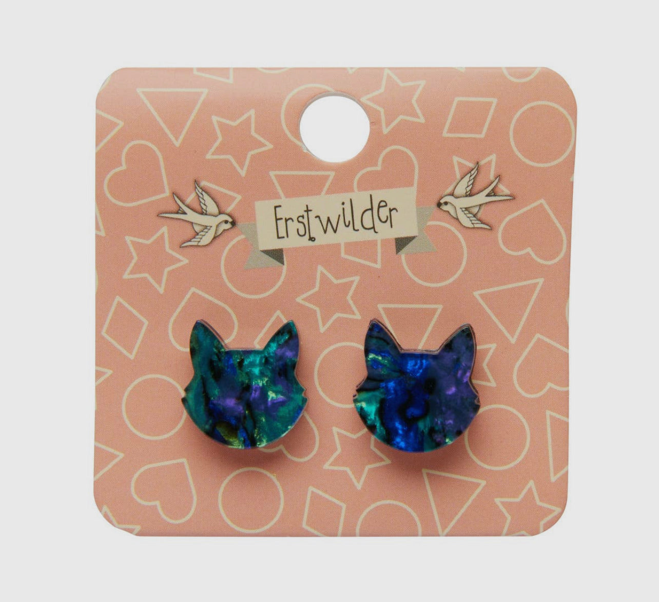 Cat Head Lava Resin Earrings FINAL SALE