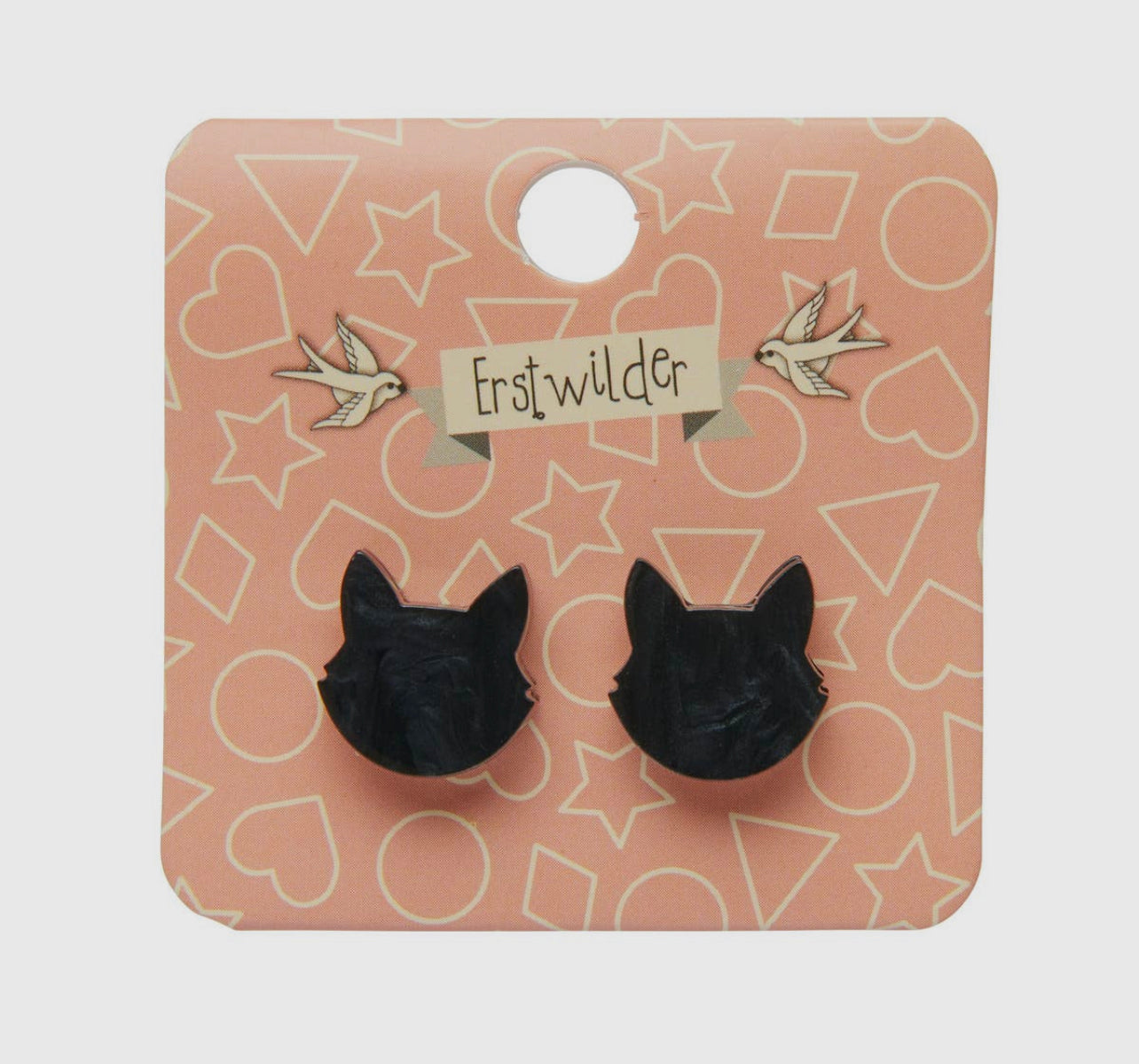 Cat Head Chunky Glitter Resin Earrings FINAL SALE