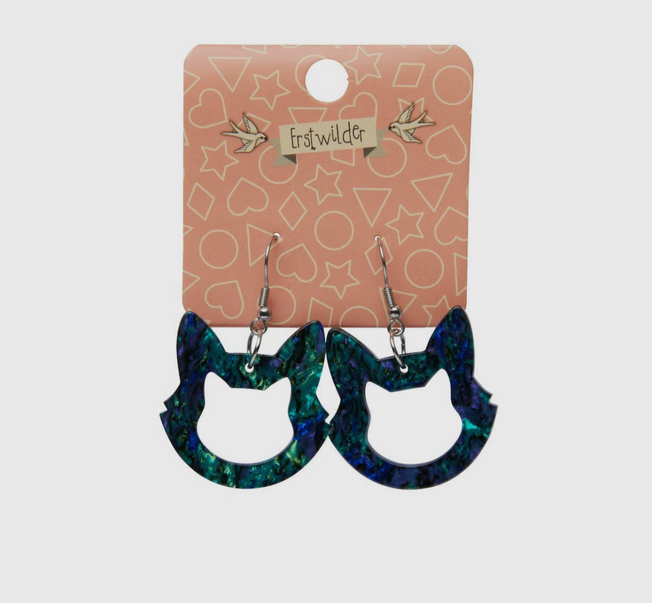 Cat Head Lava Resin Earrings FINAL SALE