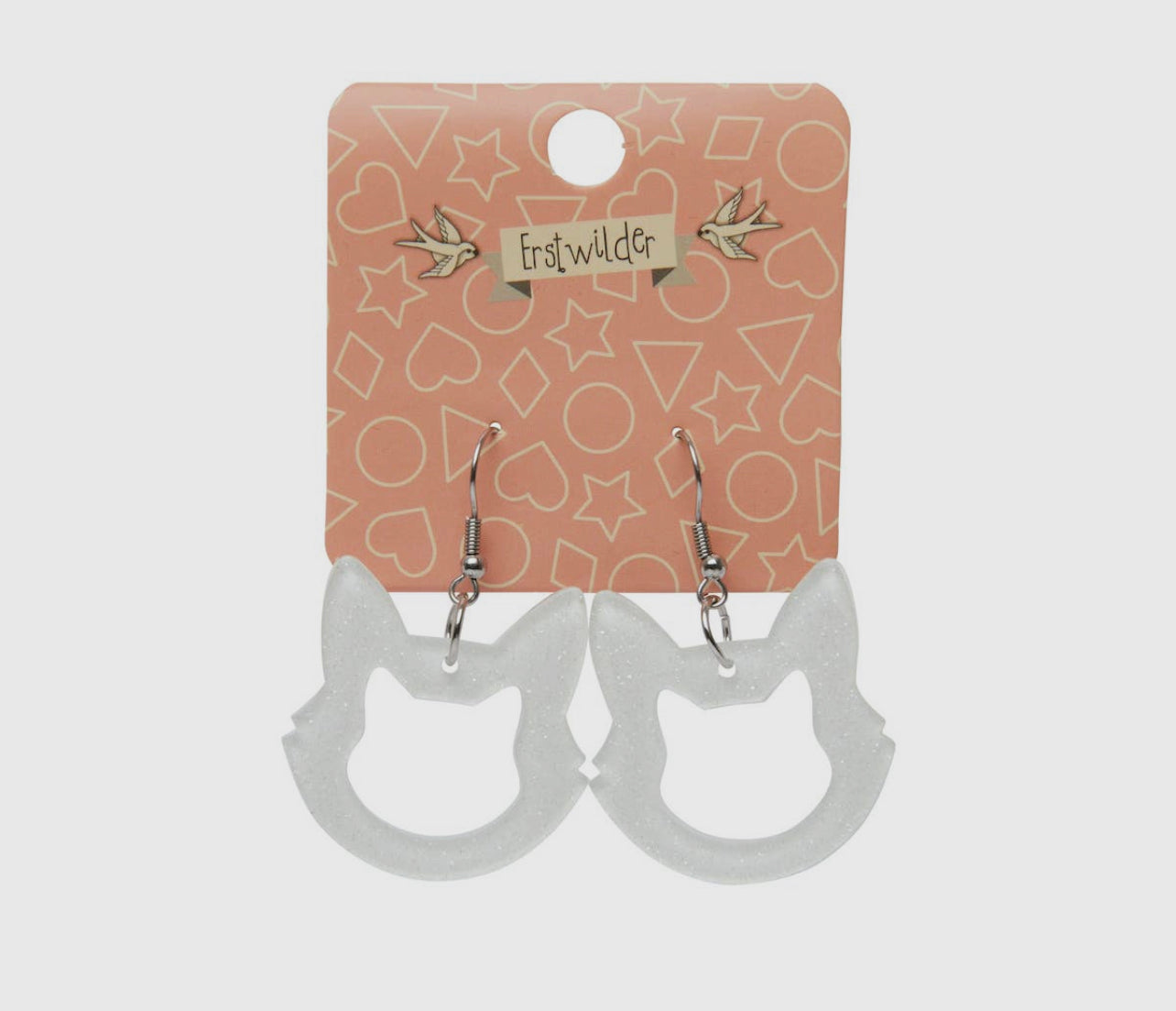 Cat Head Glitter Resin Earrings FINAL SALE