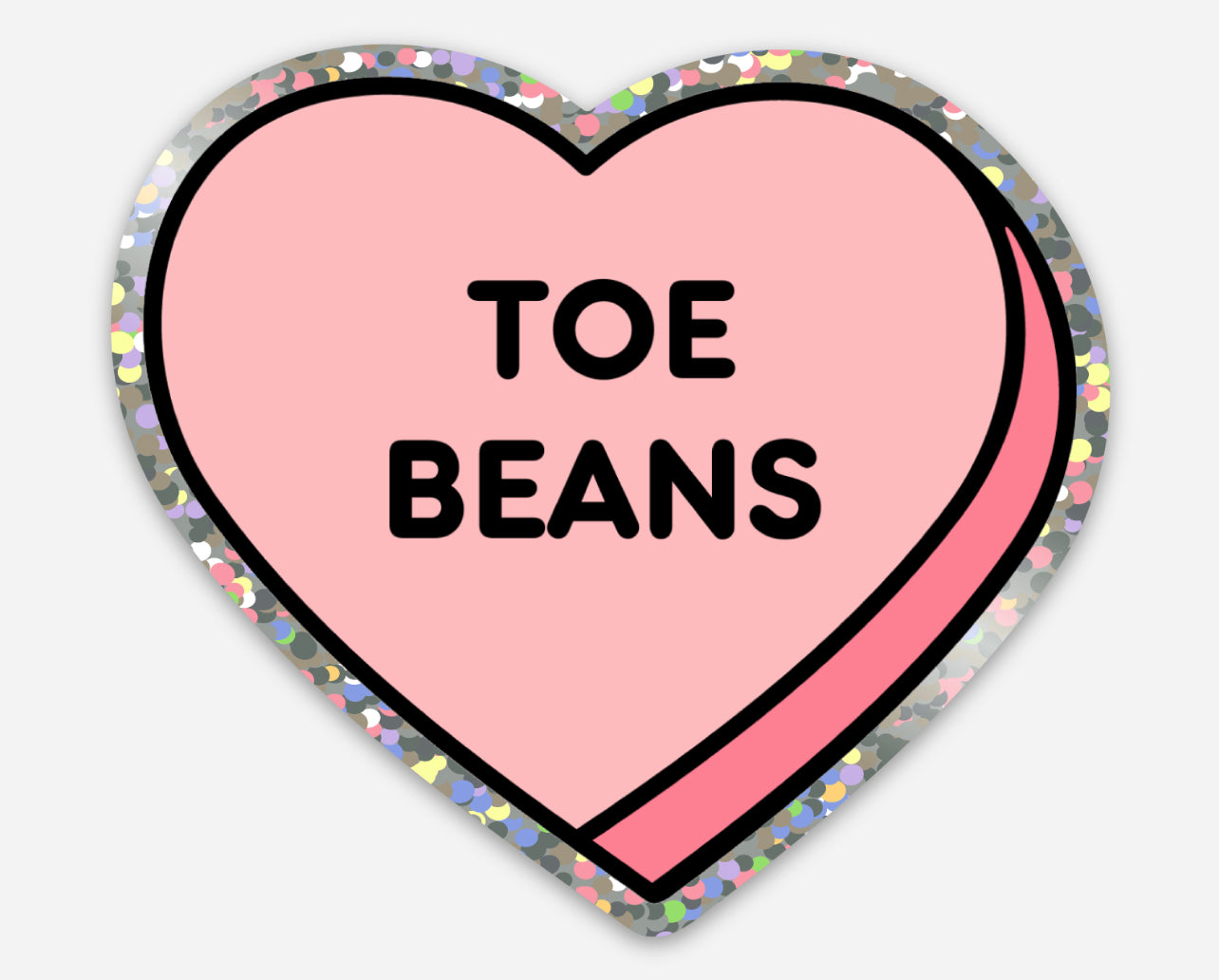 Toe Beans Heart Glitter Sticker